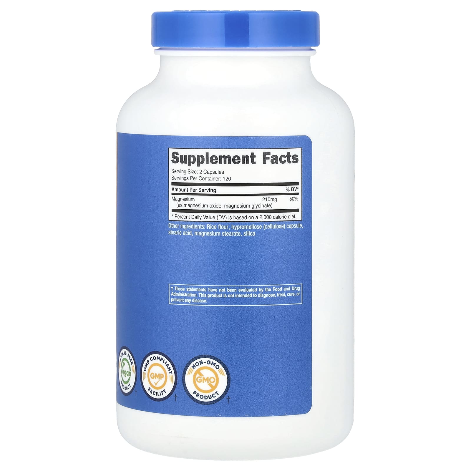 Nutricost, Магний +, регулярной концентрации, 210 мг, 240 капсул (105 мг в каждой капсуле)