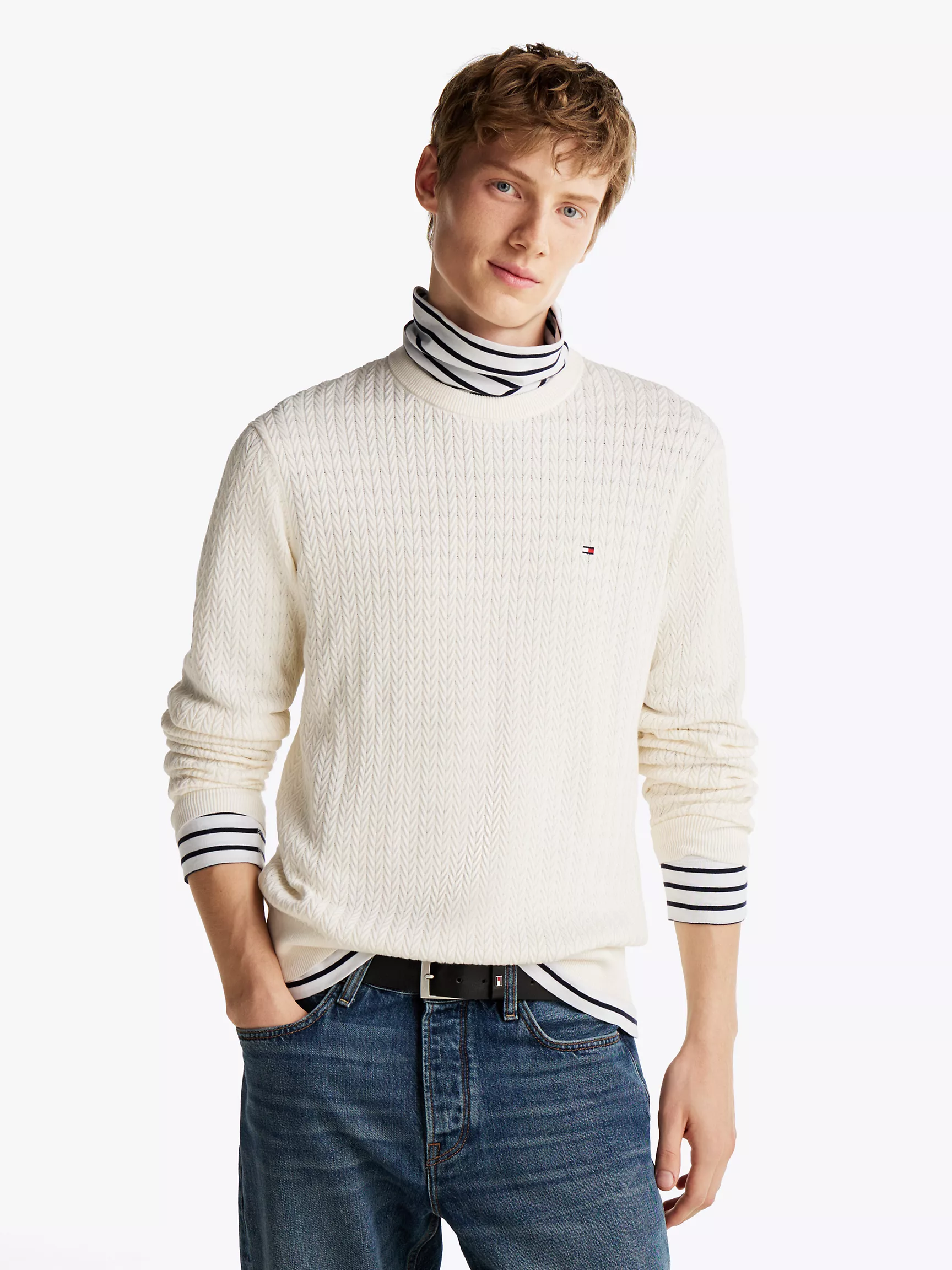 Мужской свитер Tommy Hilfiger, Свитер с узором "елочка"