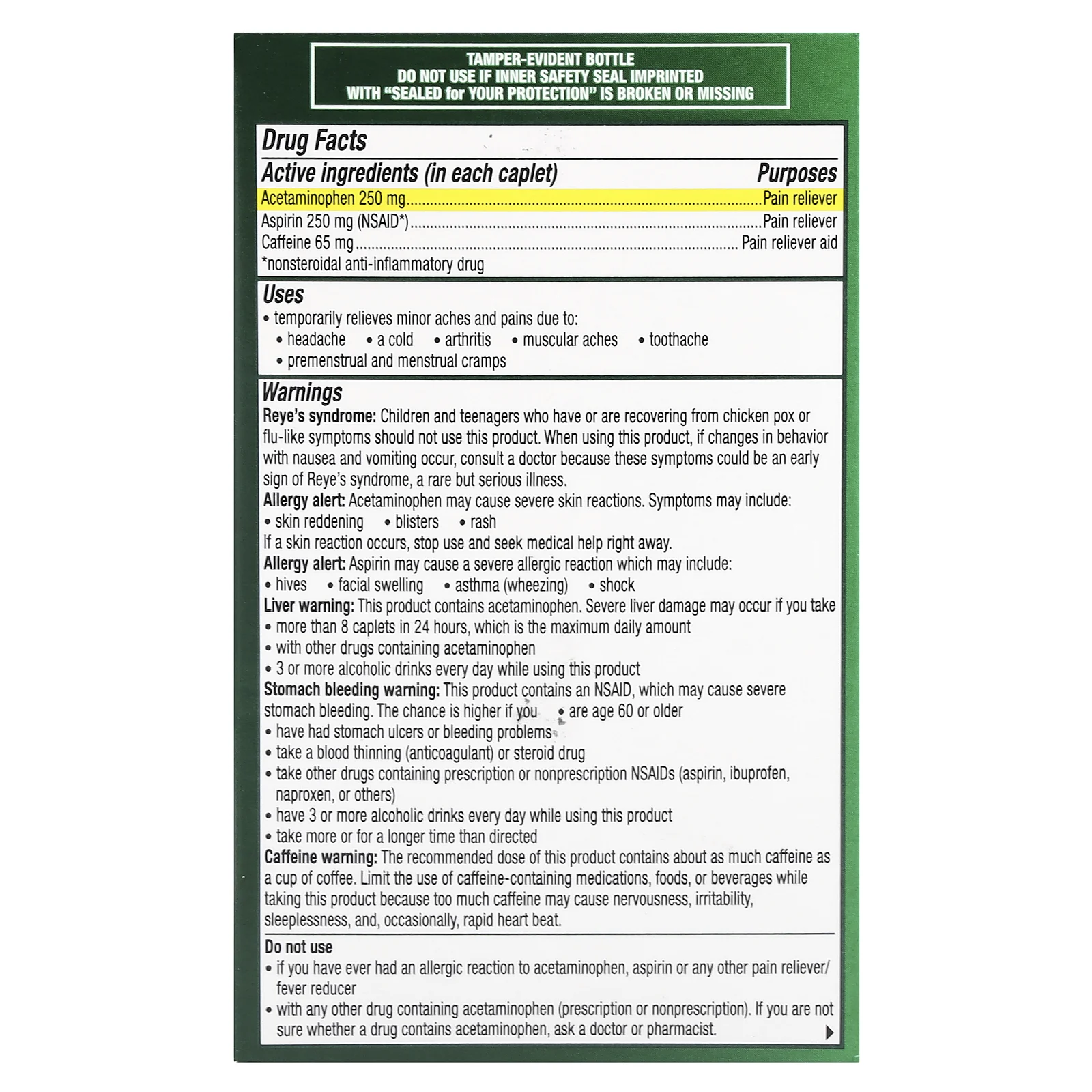 Excedrin, Extra Strength, 200 капсул