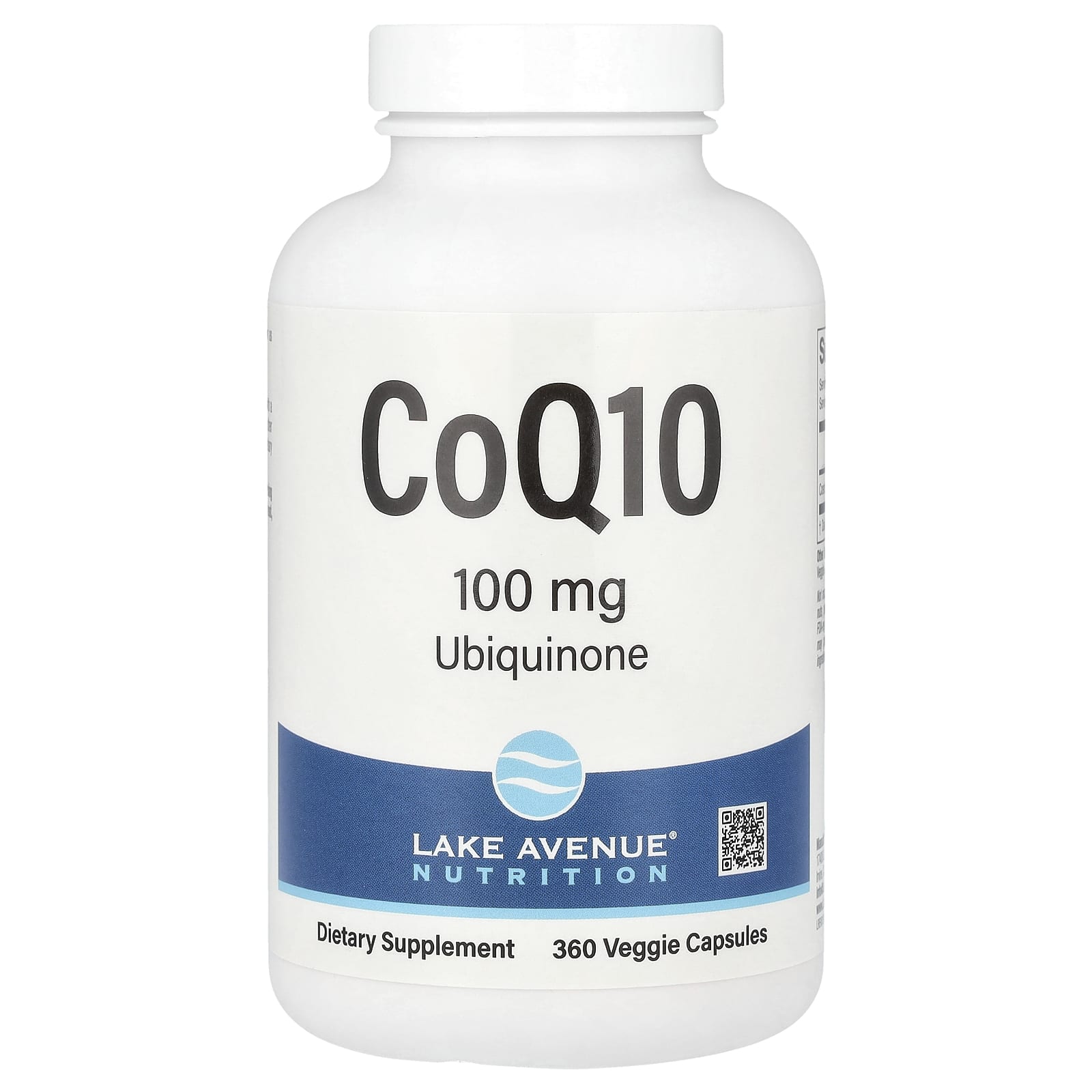 Lake Avenue Nutrition, коэнзим Q10, убихинон класса USP, 100 мг, 360 растительных капсул