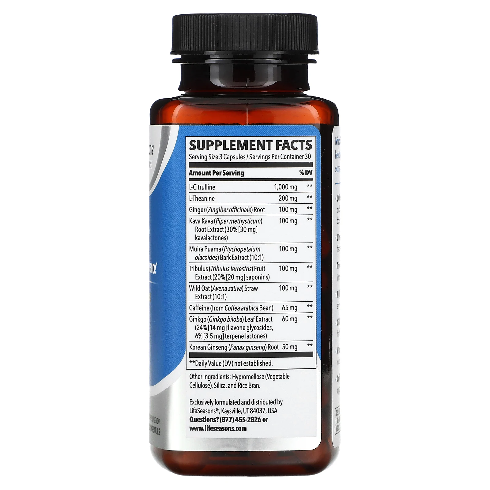 LifeSeasons, Nitro-T, добавка для мужчин, 90 растительных капсул