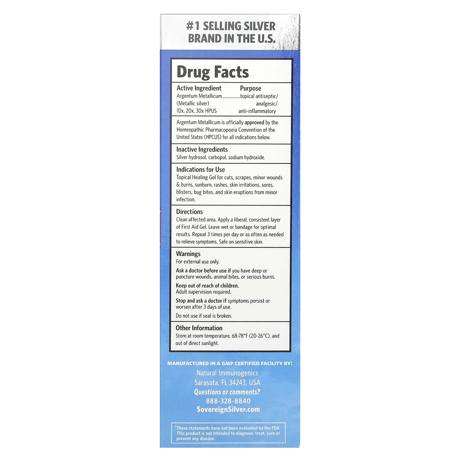 Sovereign Silver, гель для оказания первой помощи, 59 мл (2 жидк. унции)