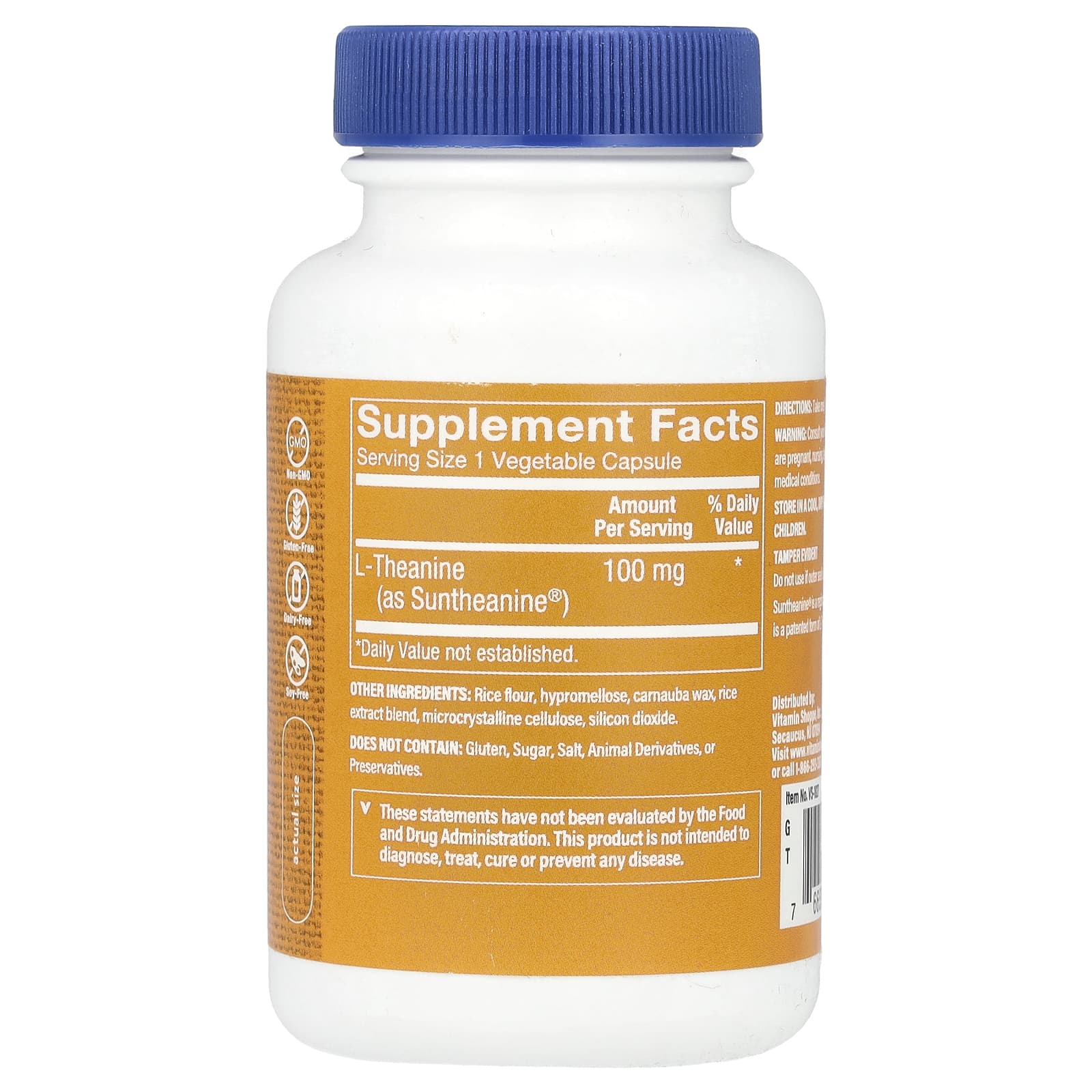 The Vitamin Shoppe, L-теанин, 100 мг, 120 растительных капсул