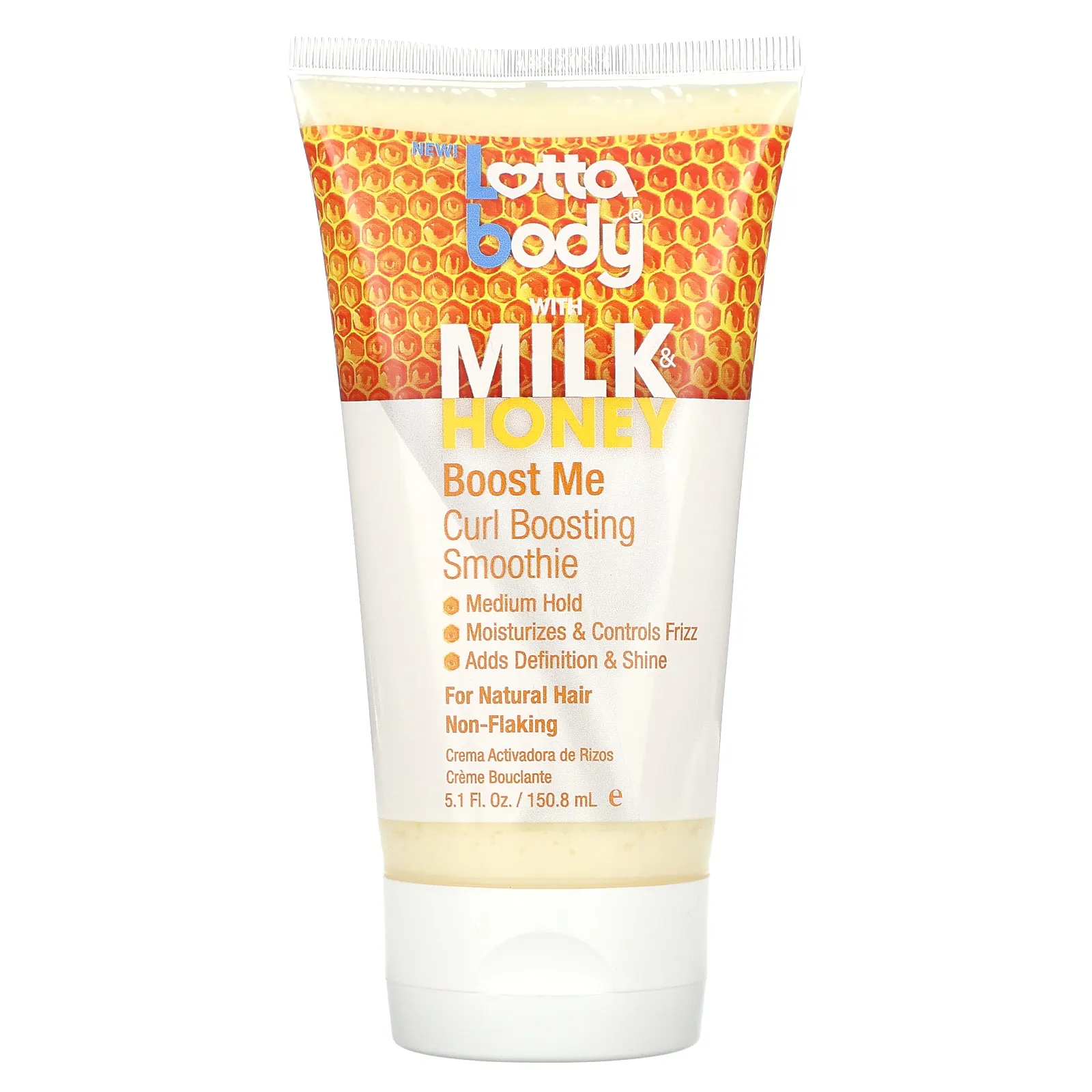 Lottabody, Boost Me, смузи для локонов с молоком и медом, средней фиксации, 150,8 мл (5,1 жидк. Унции)