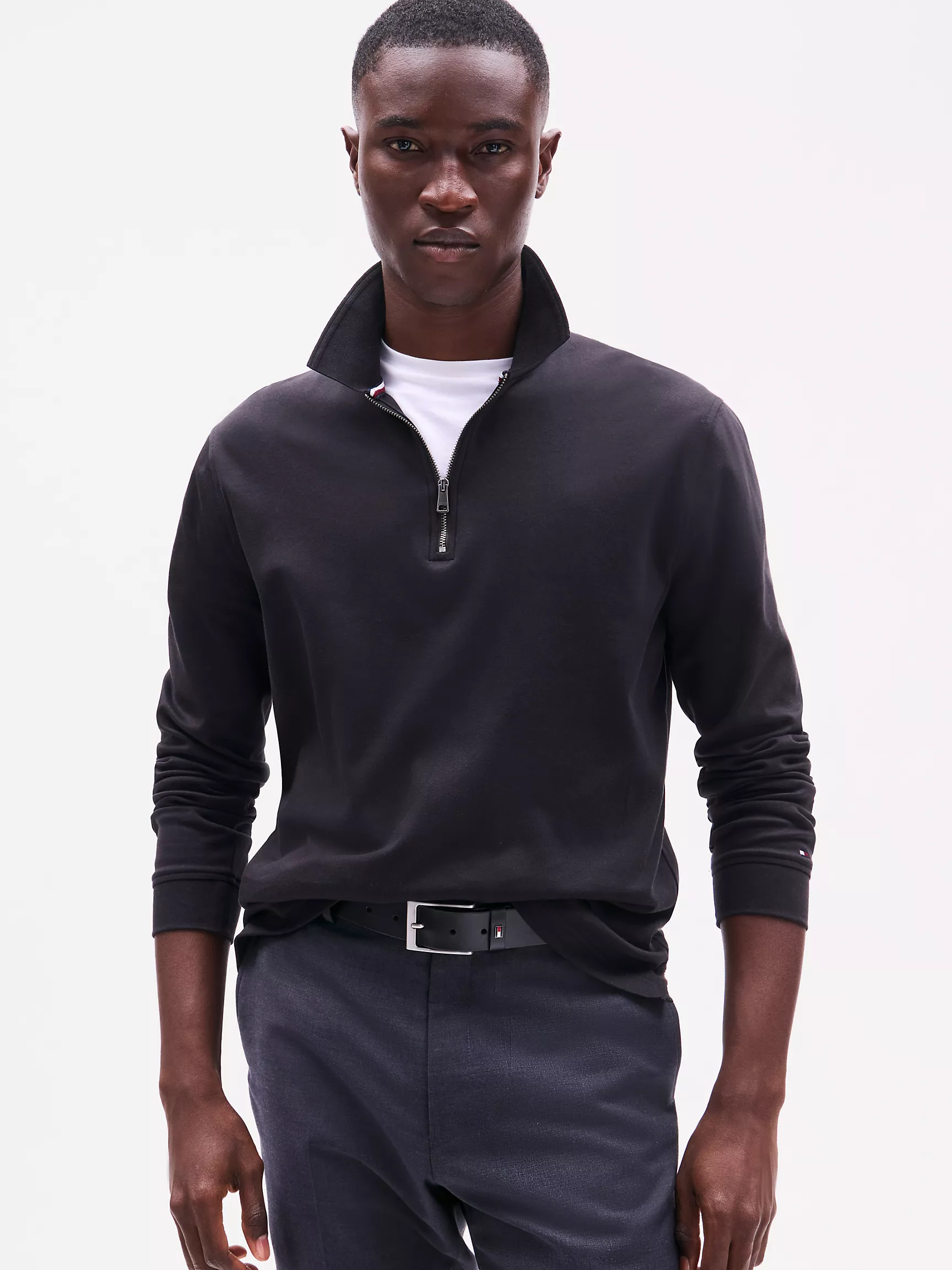 Мужское поло Tommy Hilfiger, Поло стандартного кроя с длинными рукавами и молнией