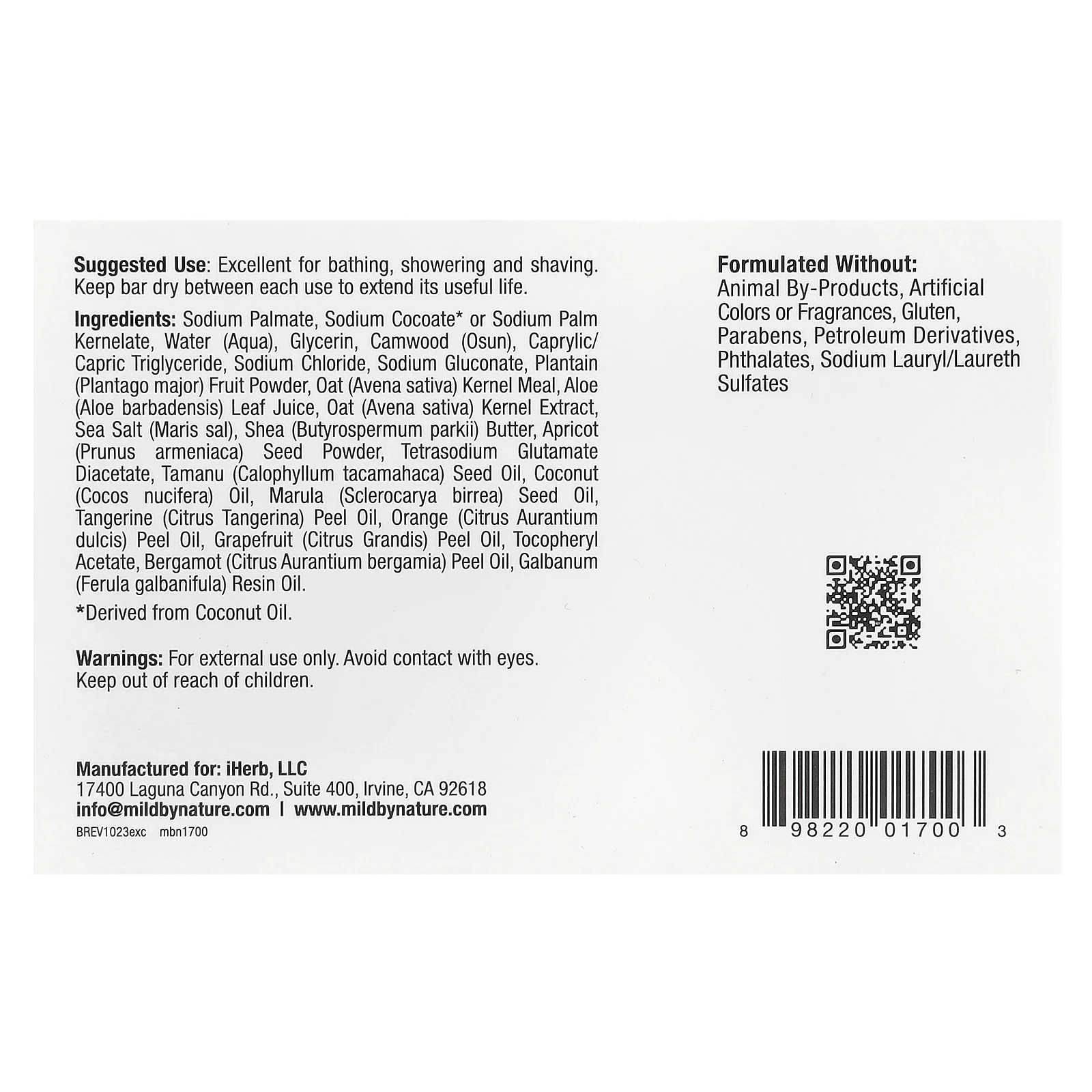 Mild By Nature, Отшелушивающее мыло, цитрус, 141 г (5 унций)