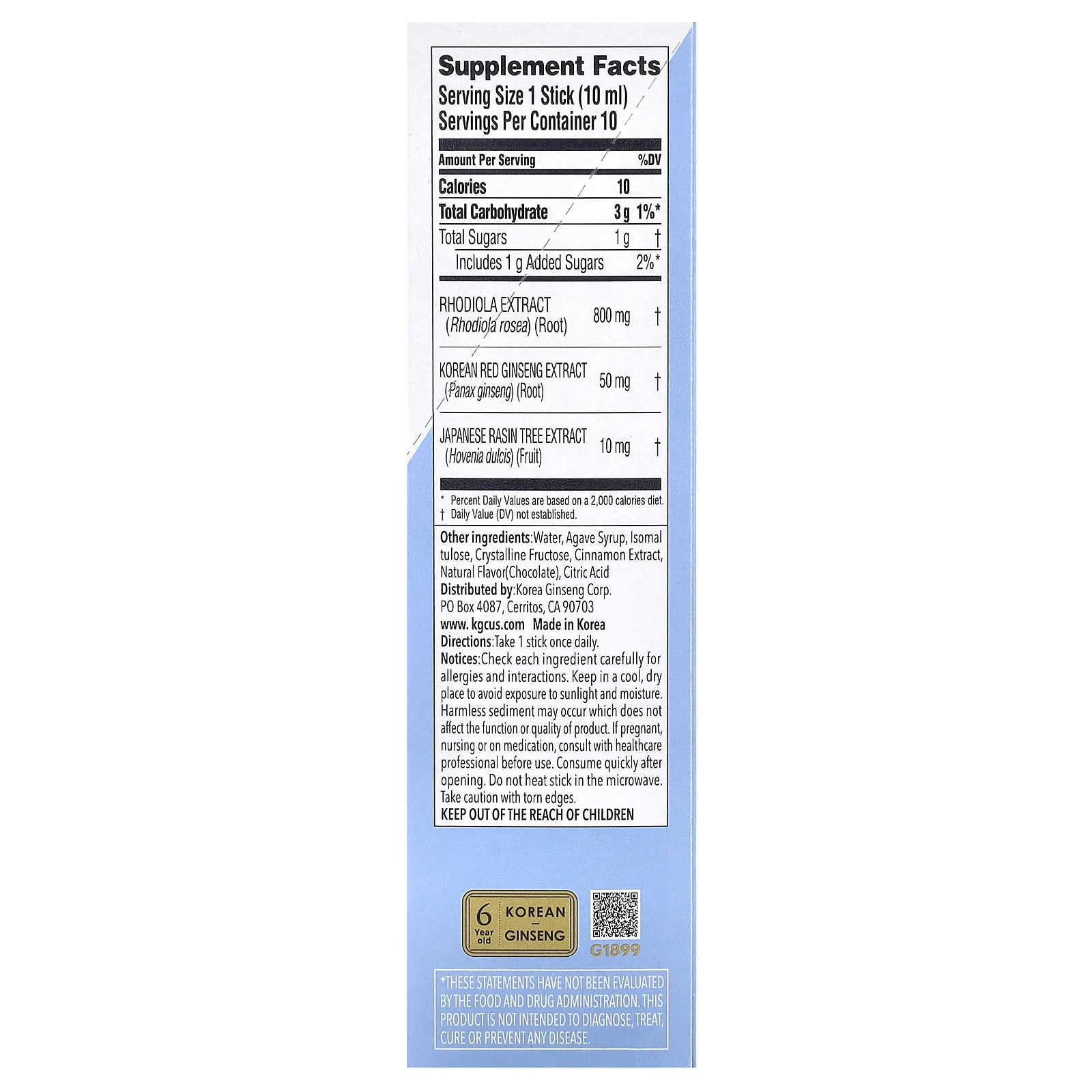 CheongKwanJang, Relax Support, родиола розовая, корейский красный женьшень, 10 жидких стиков по 10 мл (0,34 жидк. унции)