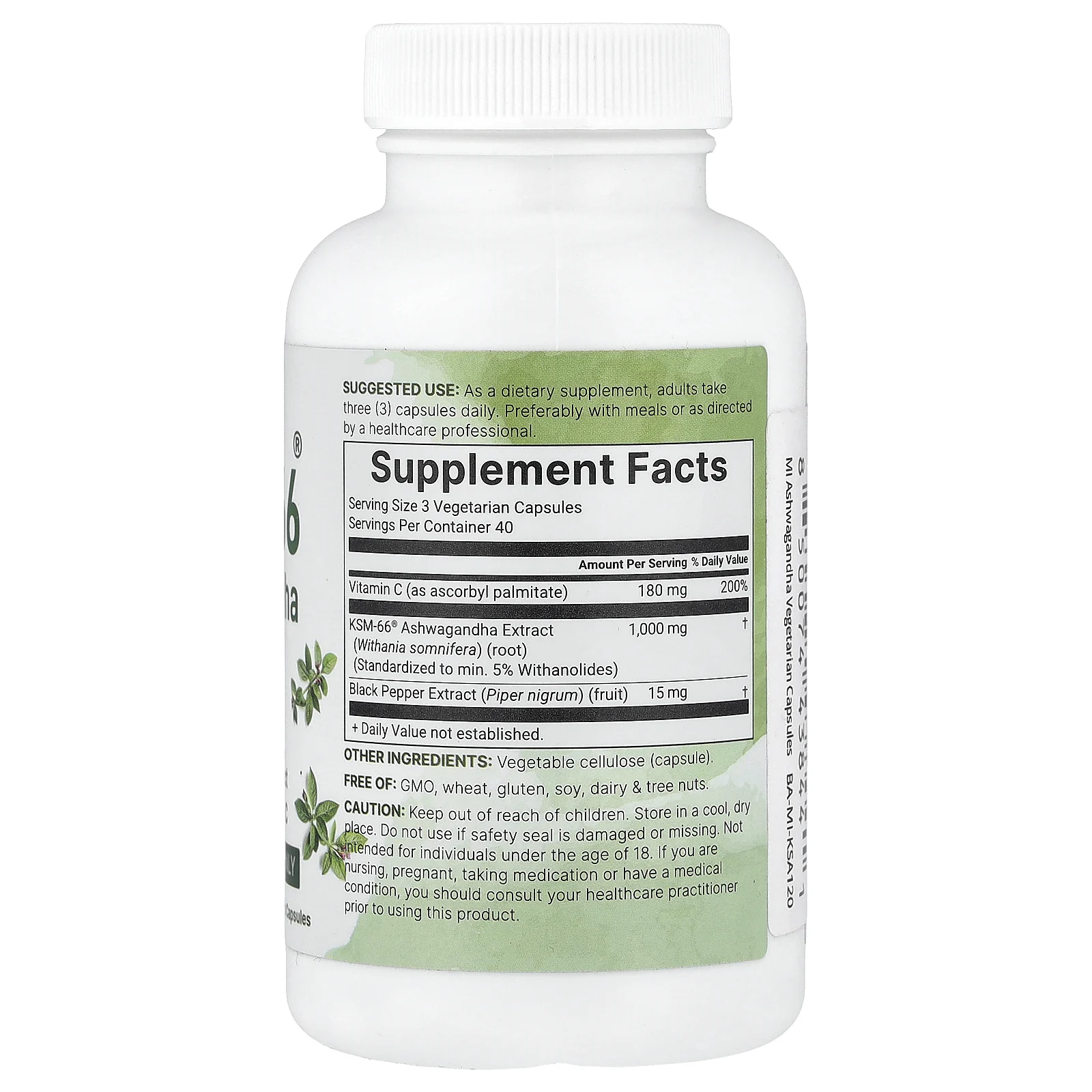 Micro Ingredients, KSM-66®, ашваганда, 120 вегетарианских капсул