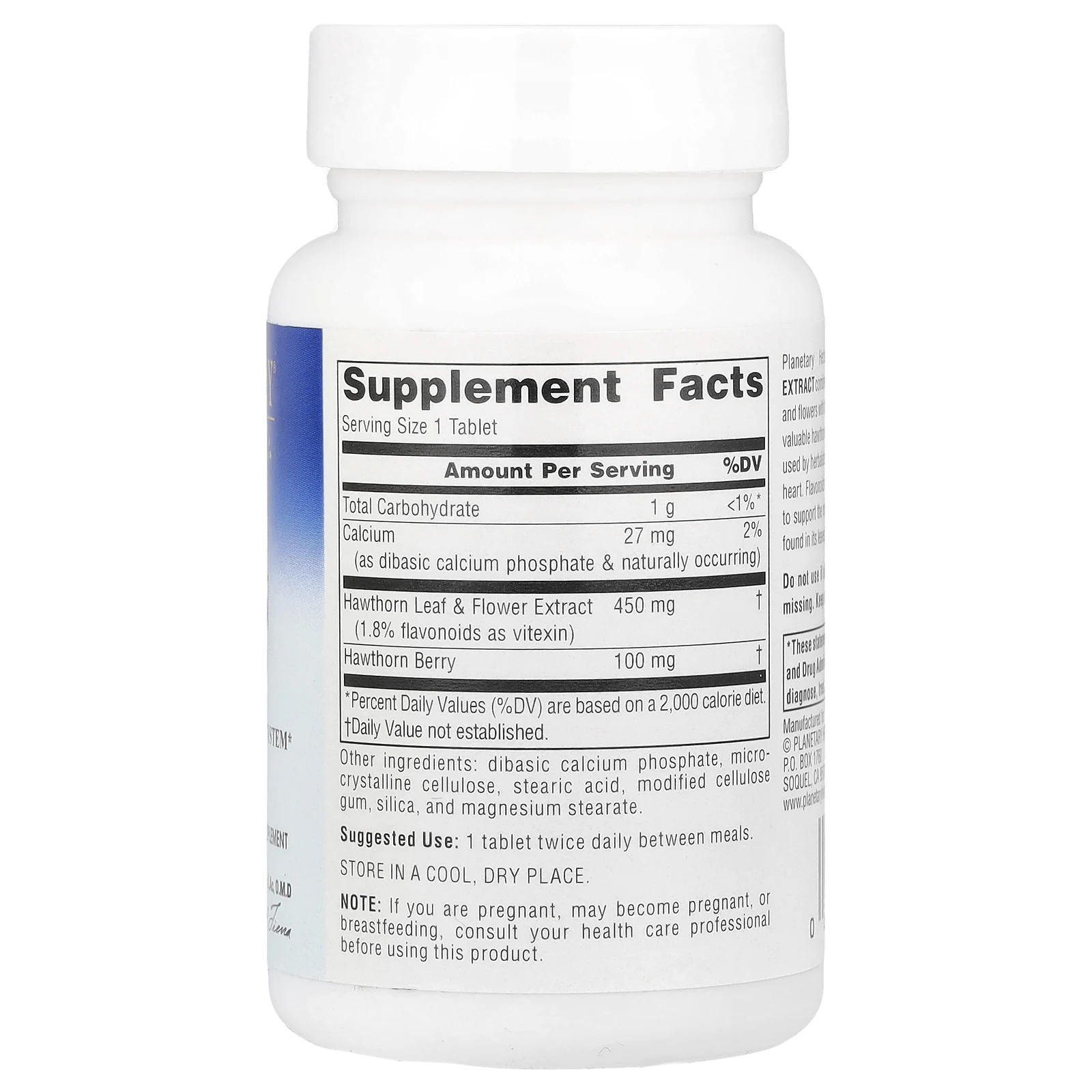 Planetary Herbals, Экстракт боярышника Full Spectrum ™, 550 мг, 30 таблеток