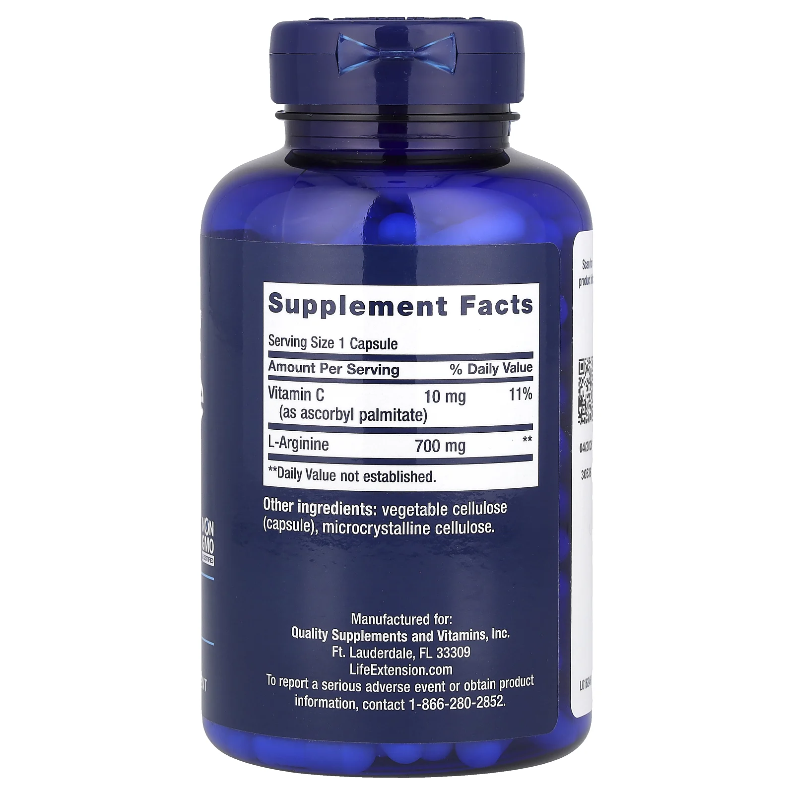 Life Extension, L-аргинин, 700 мг, 200 капсул