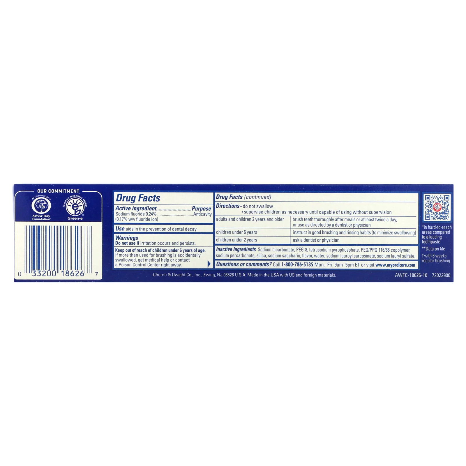 Arm & Hammer, AdvanceWhite, экстремально отбеливающая зубная паста, прозрачная мята, 170 г (6,0 унции)