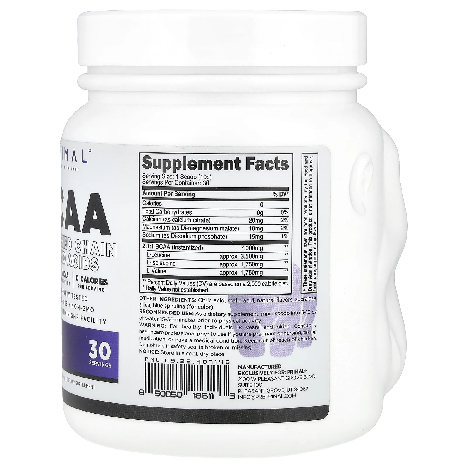 PrePrimal, BCAA, Blue Raz, 309 г (11 унций)