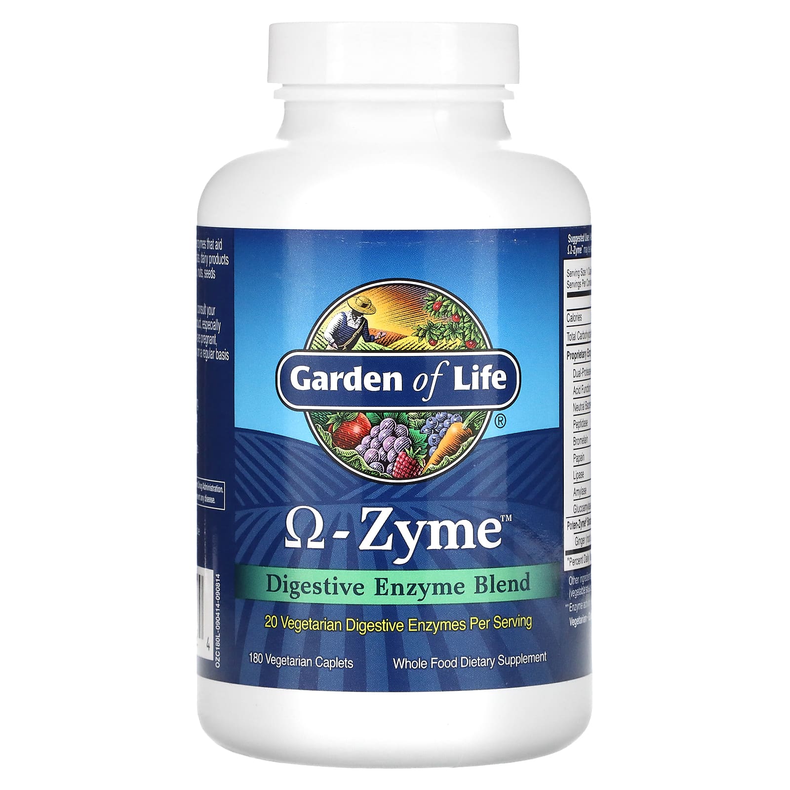 Garden of Life, Omega-Zyme, смесь пищеварительных ферментов, 180 вегетарианских капсул