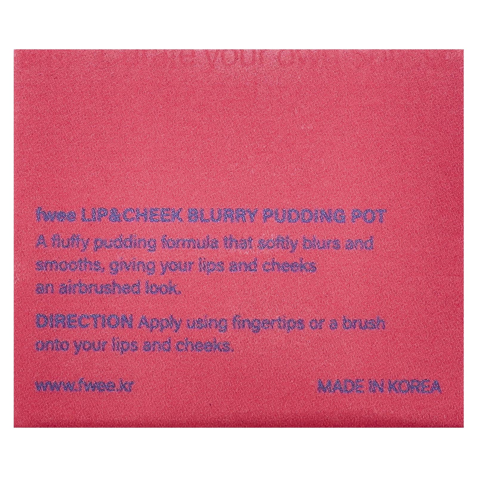 fwee, Lip & Cheek Blurry Pudding Pot, RD01 D-Day, 5 г (0,17 унции)