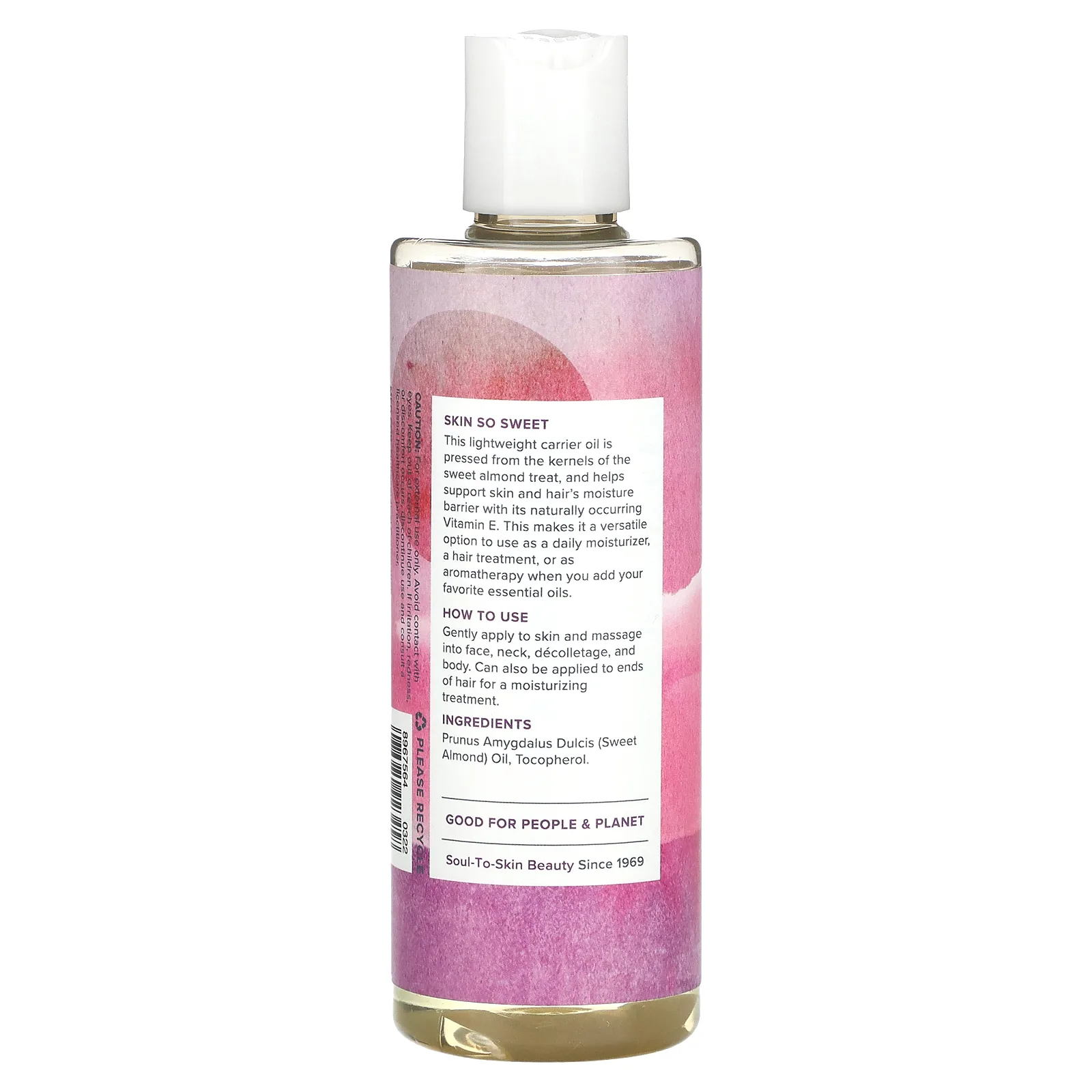 Heritage Store, Масло сладкого миндаля, увлажняющее средство, 237 мл (8 жидк. Унций)