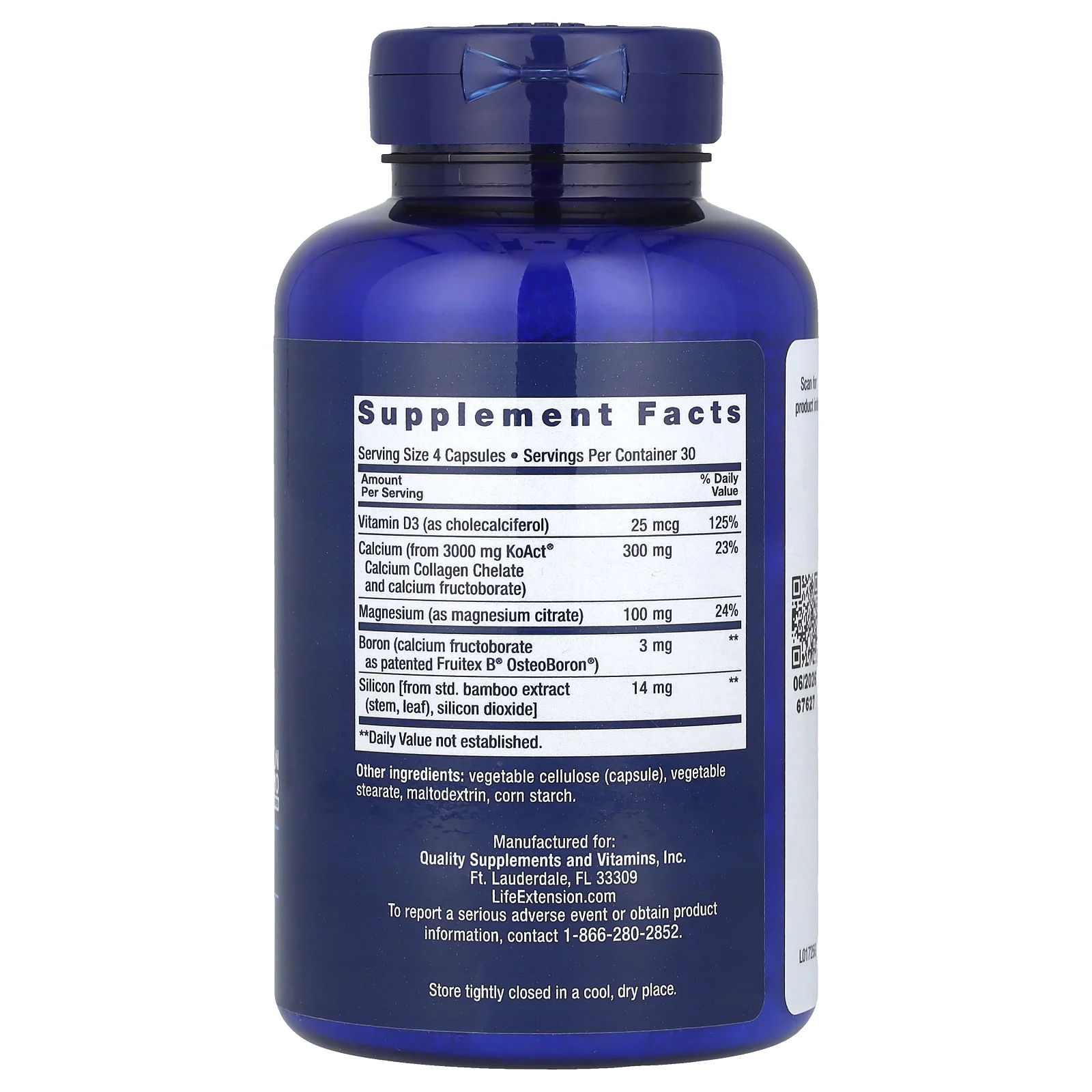 Life Extension, Bone Strength, добавка с коллагеном для укрепления костей, 120 капсул