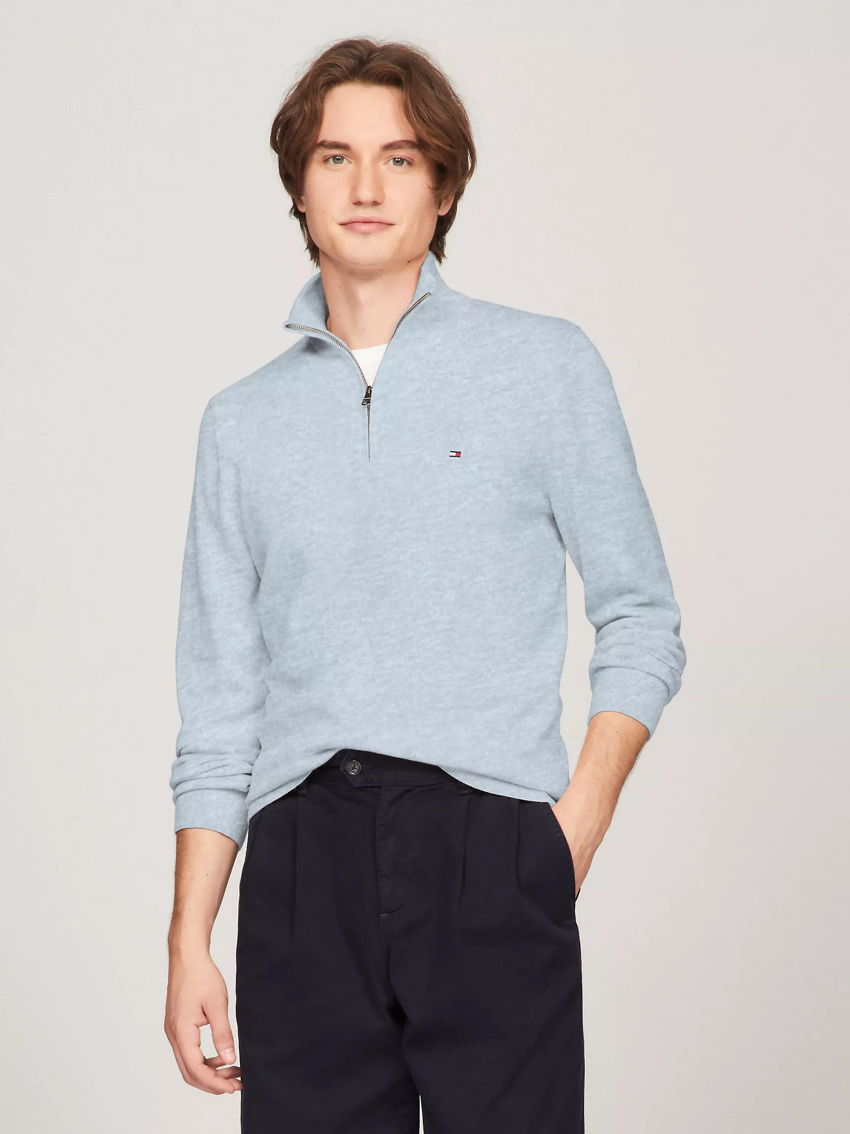 Мужской свитер Tommy Hilfiger, Классический свитер на молнии с воротником-стойкой