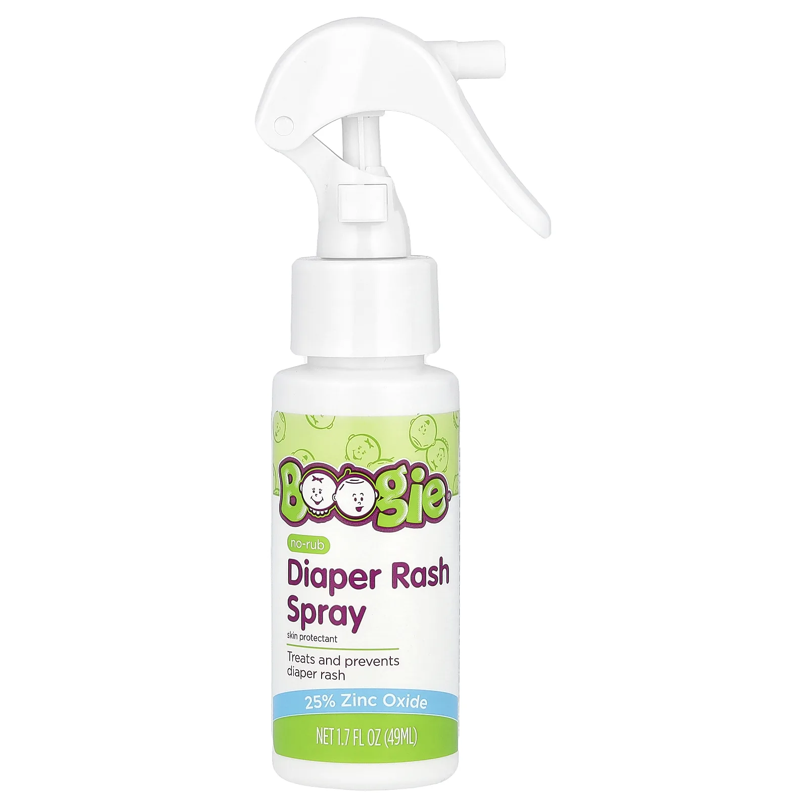 Boogie Wipes, No-Rub Diaper Rash Spray Fragrance-Free, 1.7 fl oz (49 ml)