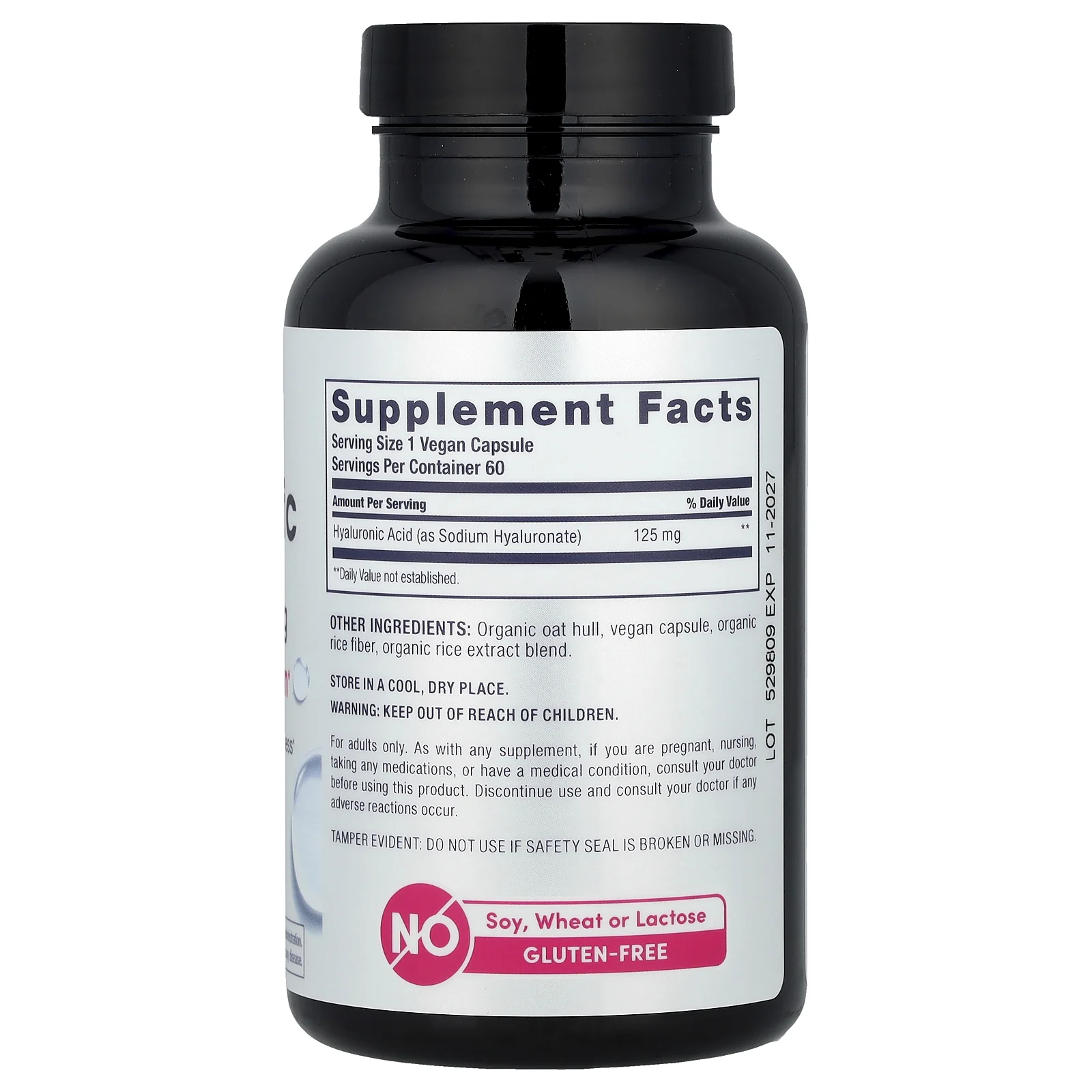 NeoCell, Гиалуроновая кислота, 125 мг, 60 веганских капсул