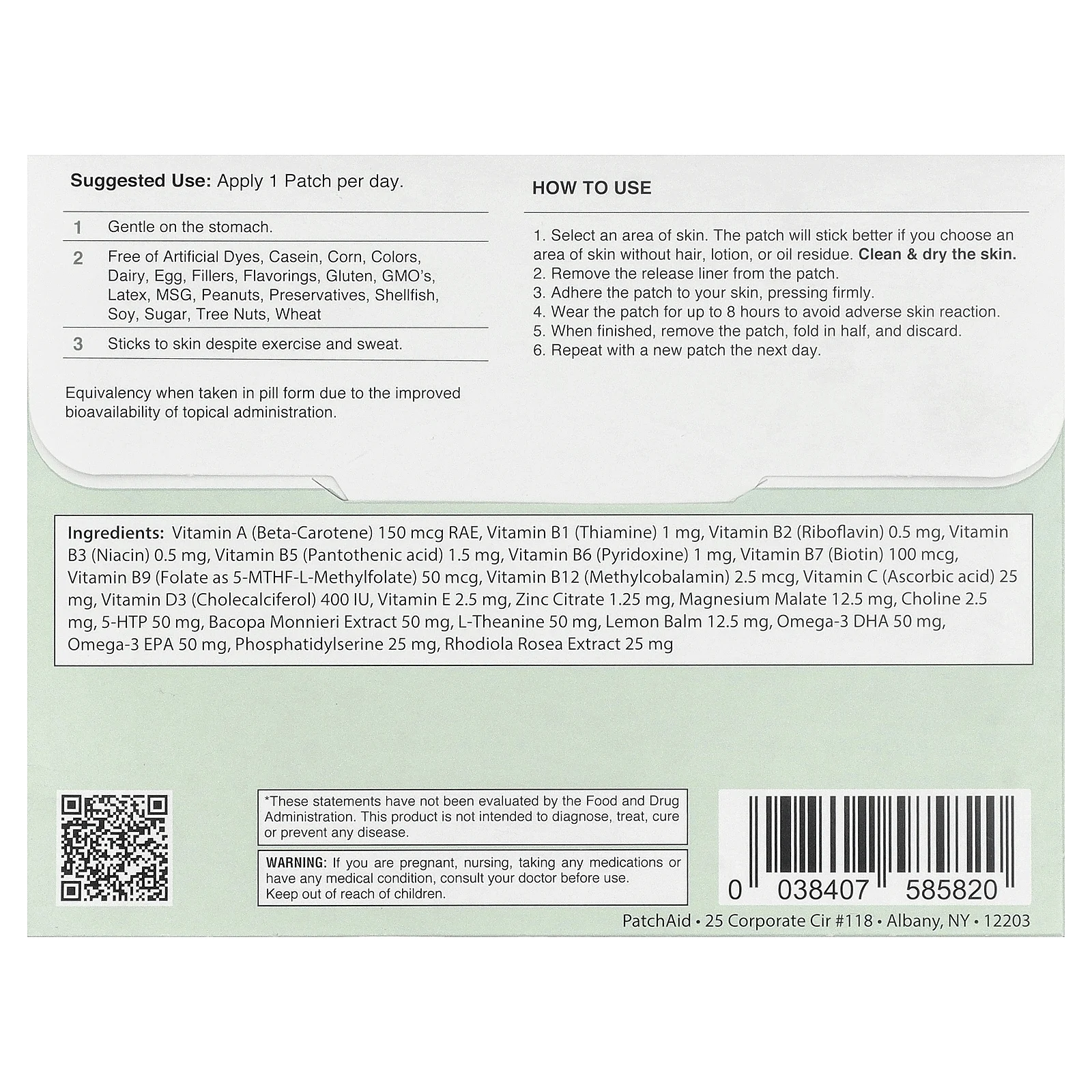 PatchAid, детский патч для концентрации внимания и ясности ума, 30 патчей