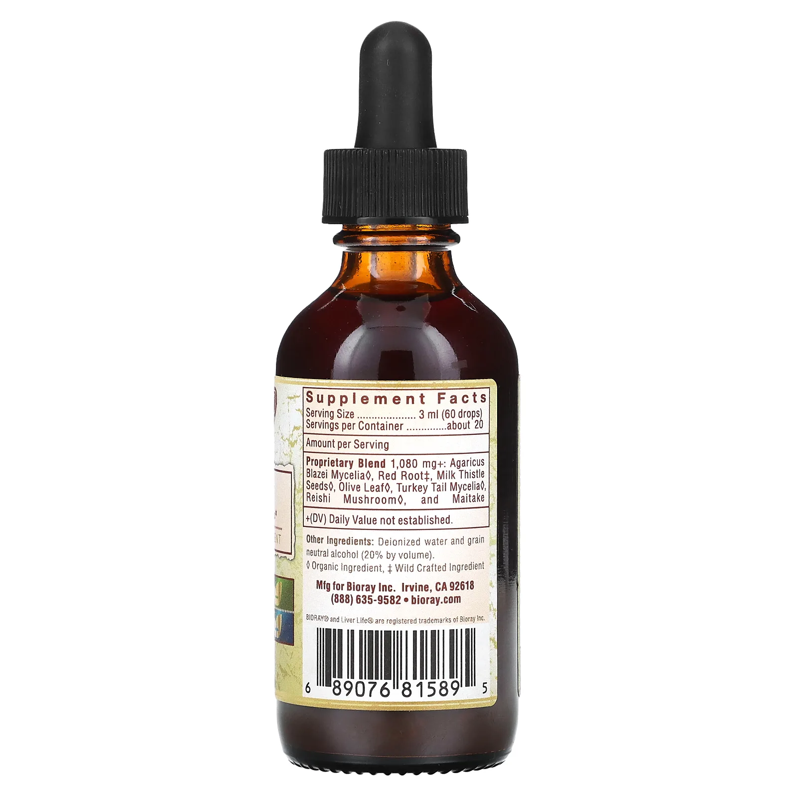 Bioray, Liver Life, восстанавливающий тоник для печени, 59 мл (2 жидких унции)