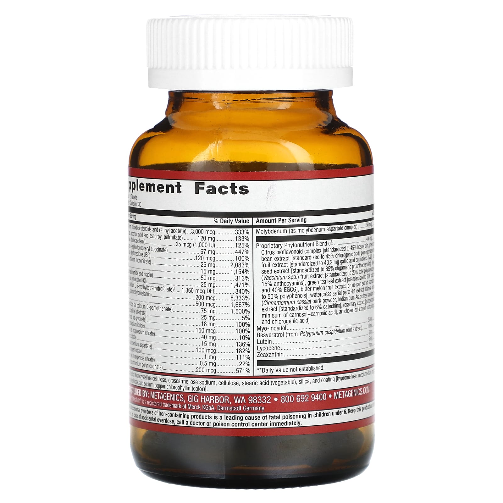 Metagenics, PhytoMulti с железом, 60 таблеток
