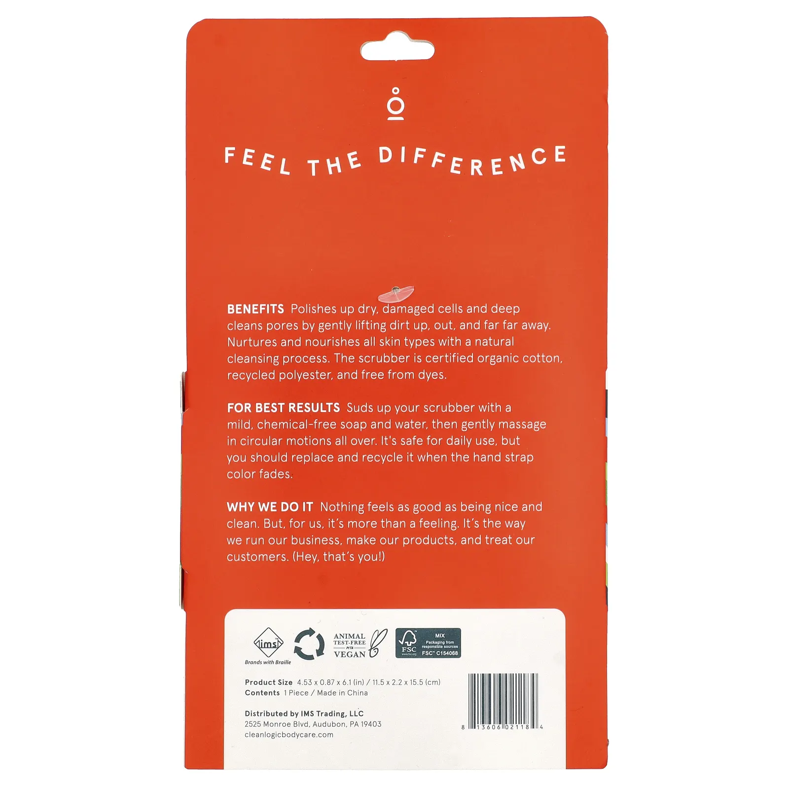 Clean Logic, Устойчивое отшелушивающее средство для большого тела, 1 шт.