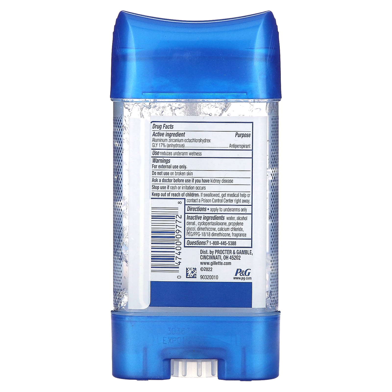 Gillette, Clear Shield, дезодорант-антиперспирант, Cool Wave, 107 г (3,8 унции)