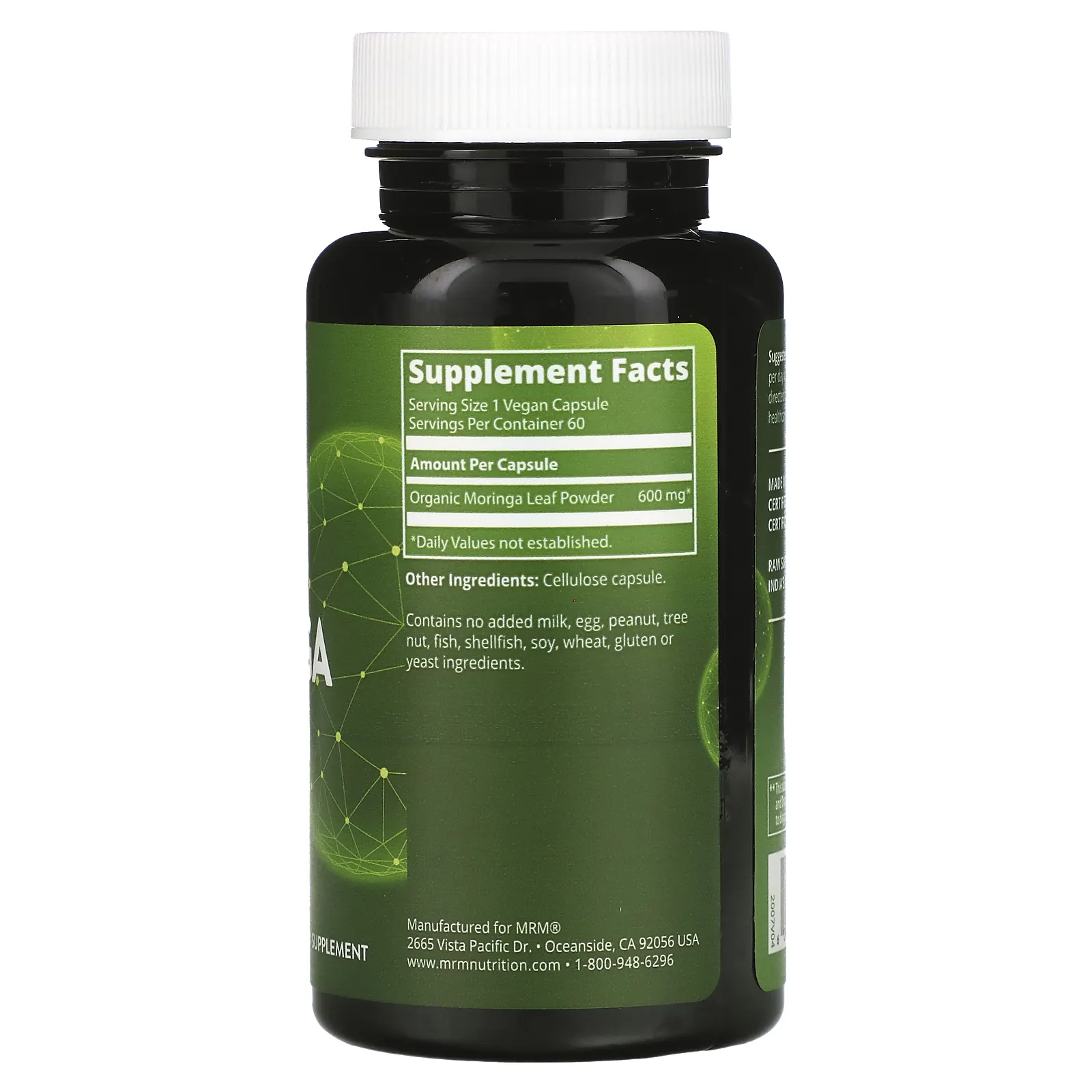 MRM Nutrition, Nutrition, листья моринги, 60 веганских капсул