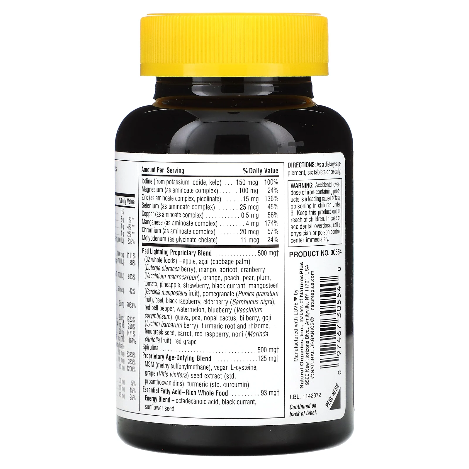 NaturesPlus, Source of Life, зеленые и красные мини-таблетки, 180 двухслойных таблеток