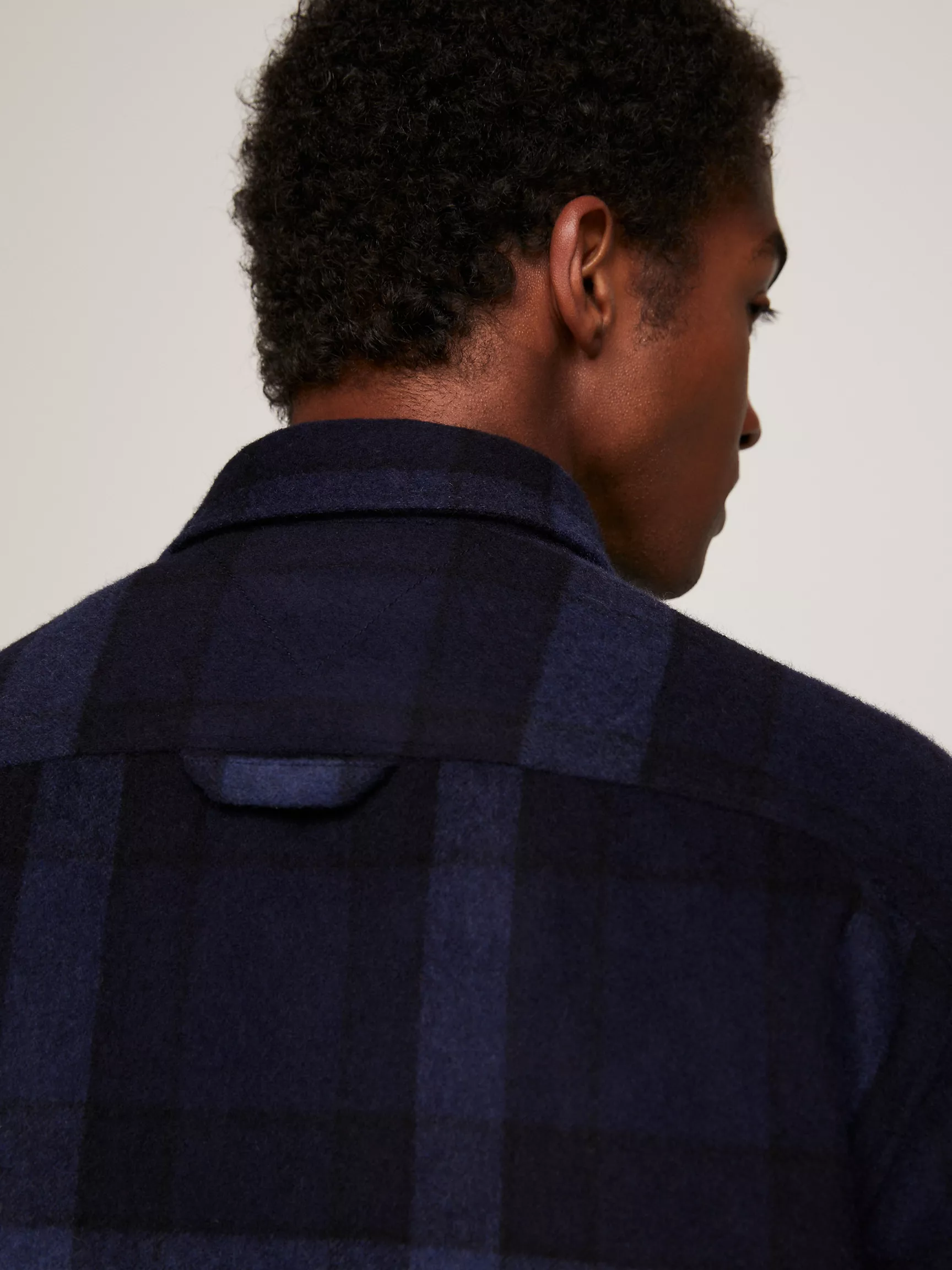 Мужская рубашка Tommy Hilfiger, Свободная шерстяная рубашка-овершот в клетку