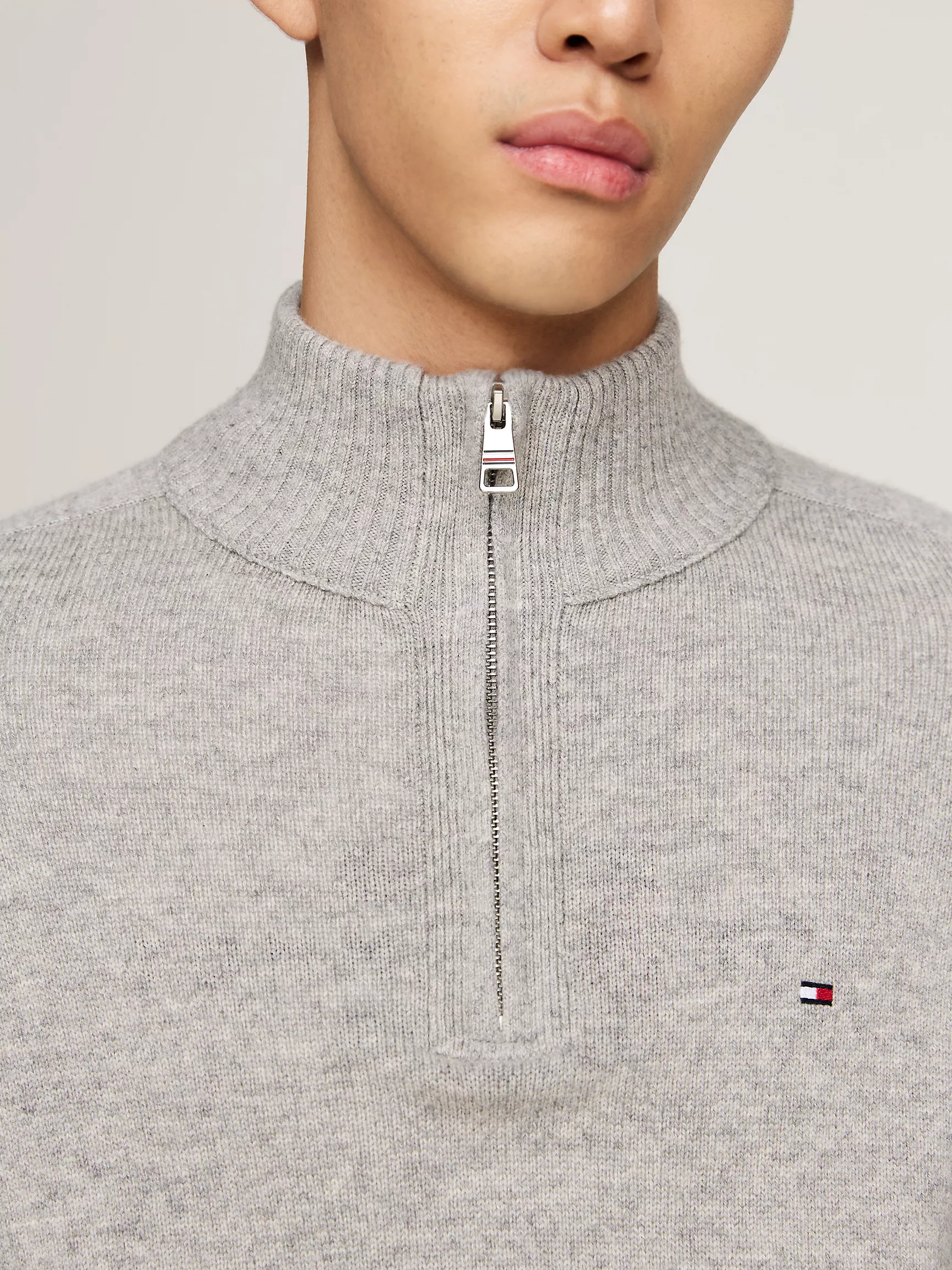 Мужской свитер Tommy Hilfiger, Шерстяной свитер на четвертной молнии