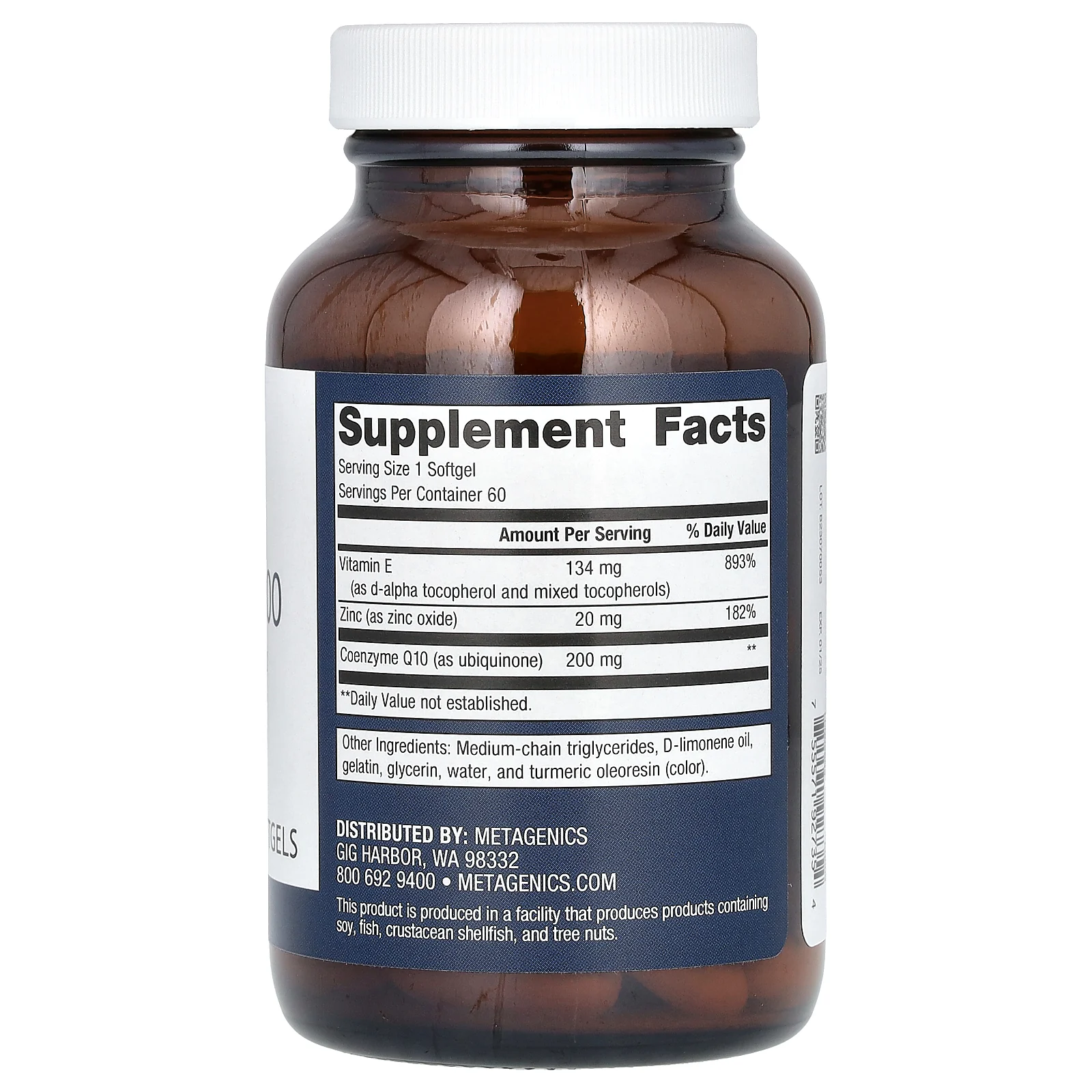 Metagenics, CoQ10 ST-200`` 60 мягких таблеток