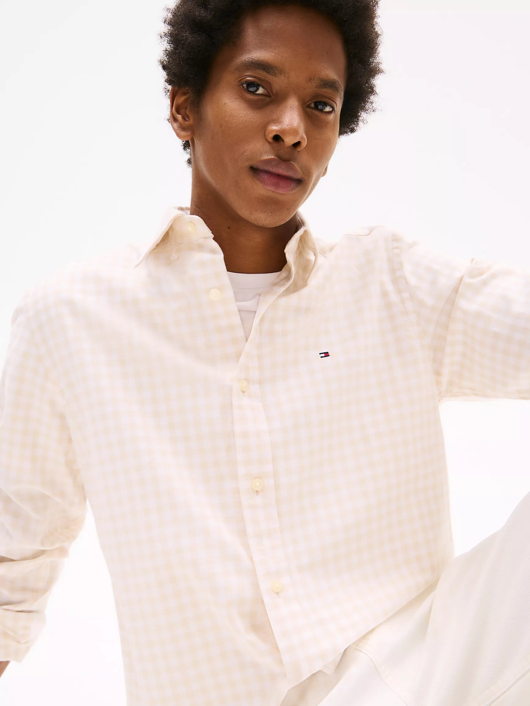 Мужская рубашка Tommy Hilfiger, Стандартная рубашка из оксфорда в клетку гингем