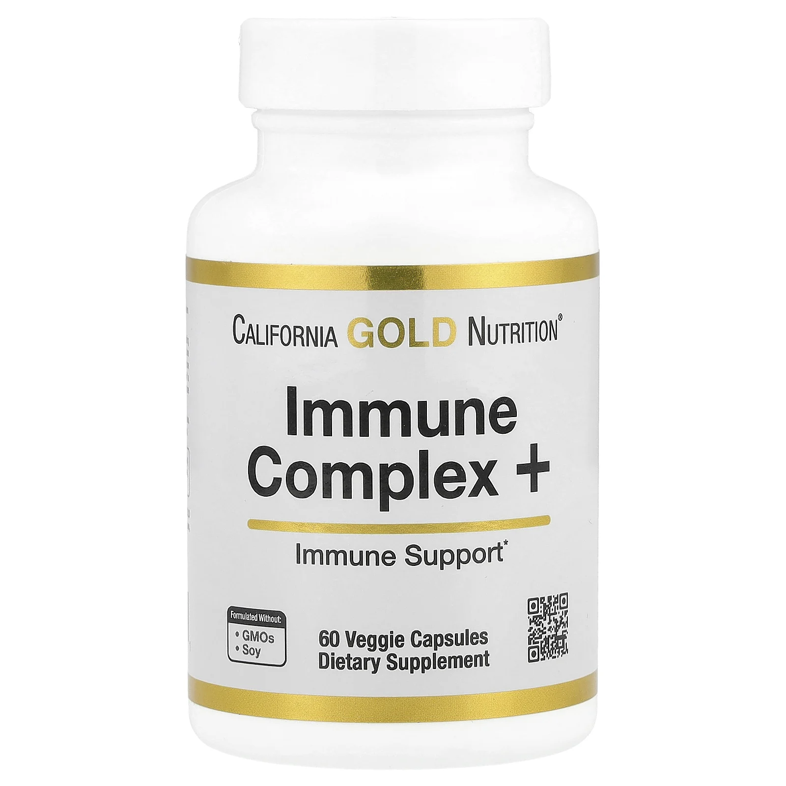 California Gold Nutrition, Immune Complex + с витаминами A, C, D, а также цинком и селеном, 60 растительных капсул