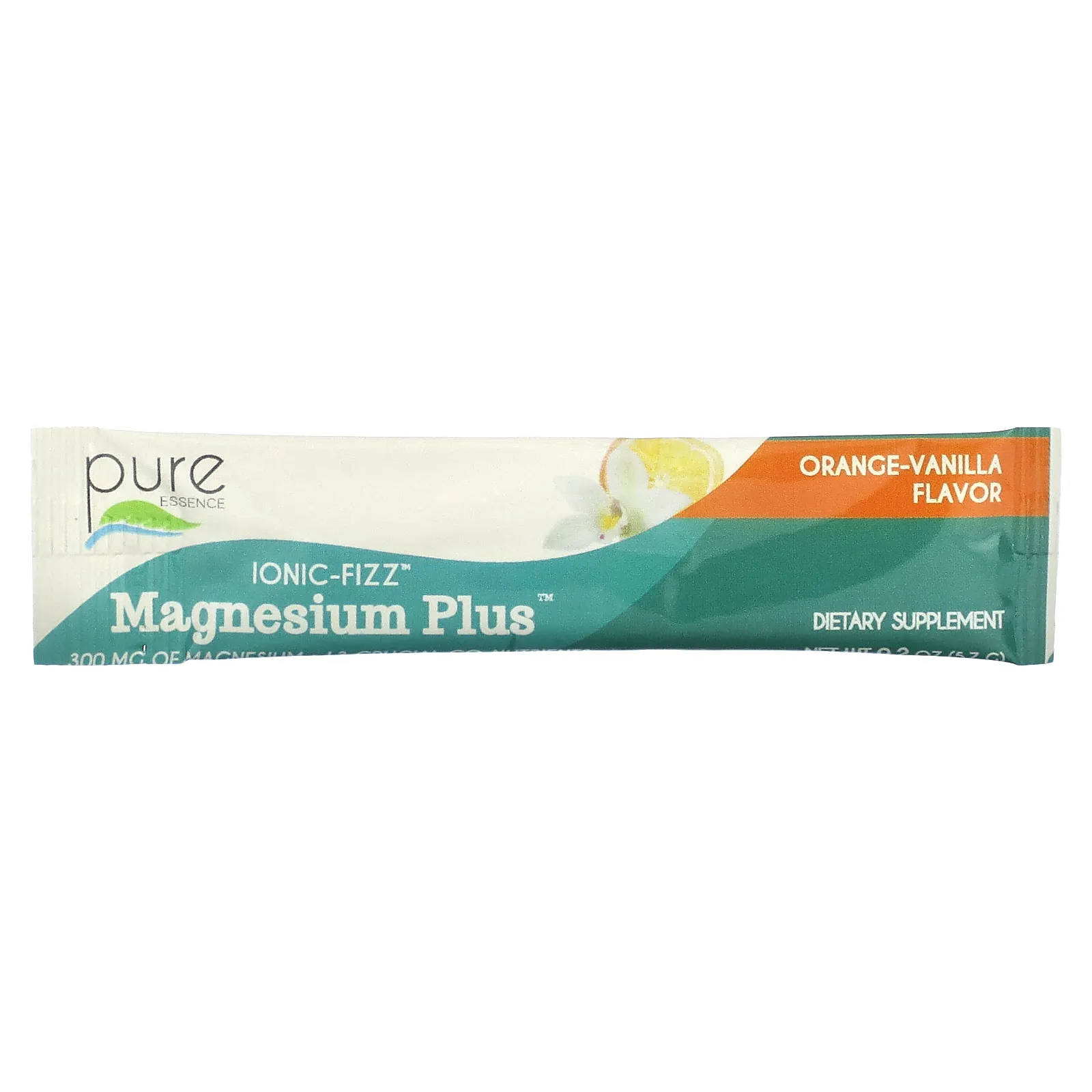 Pure Essence, Ionic-Fizz, Magnesium Plus, со вкусом апельсина и ванили, 15 стиков по 5,7 г (0,2 унции)