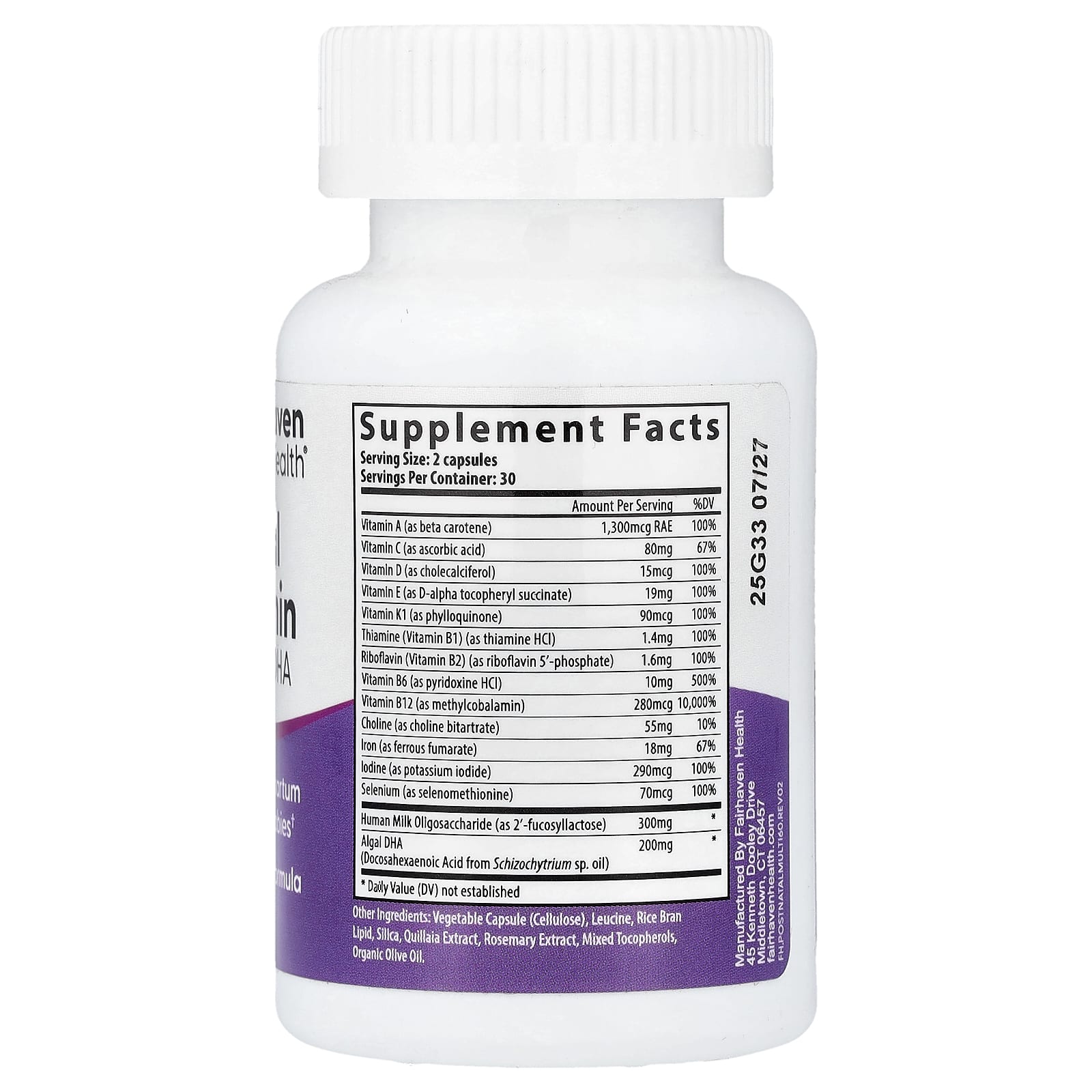 Fairhaven Health, мультивитамины для послеродового периода с ДГК, 60 капсул