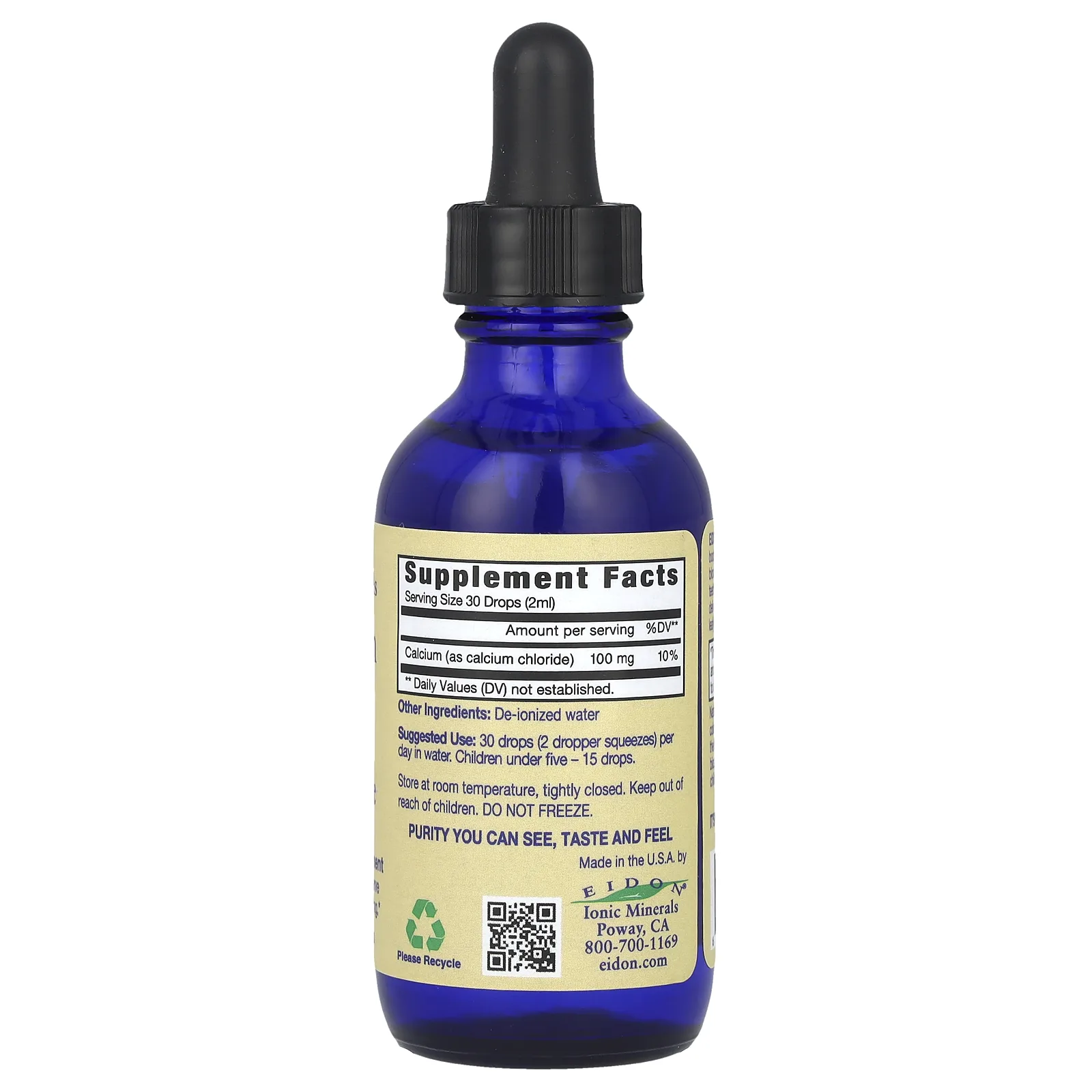 Eidon Ionic Minerals, Кальций, жидкий концентрат, 60 мл (2 унции)