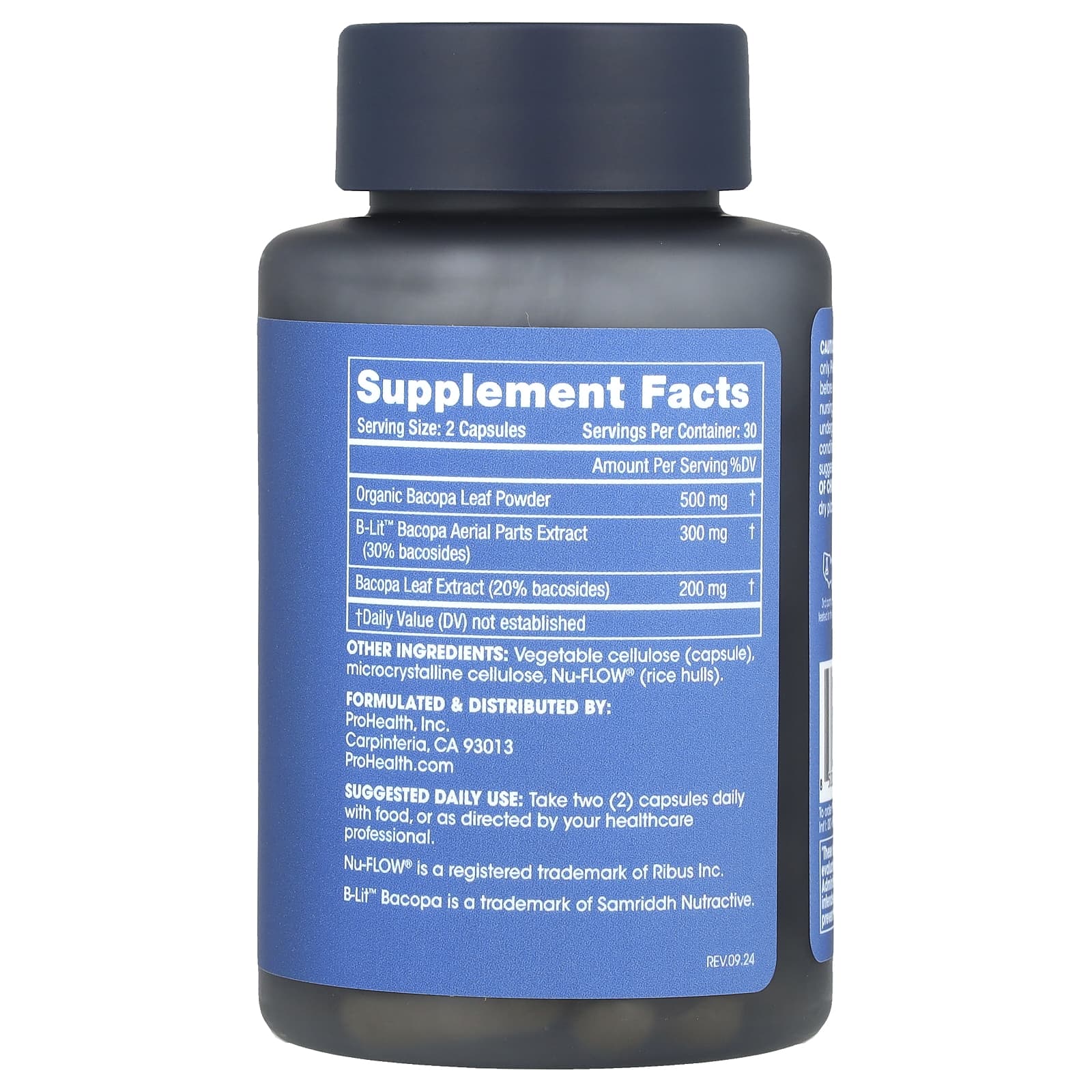 ProHealth Longevity, Бакопа полного спектра, 60 капсул