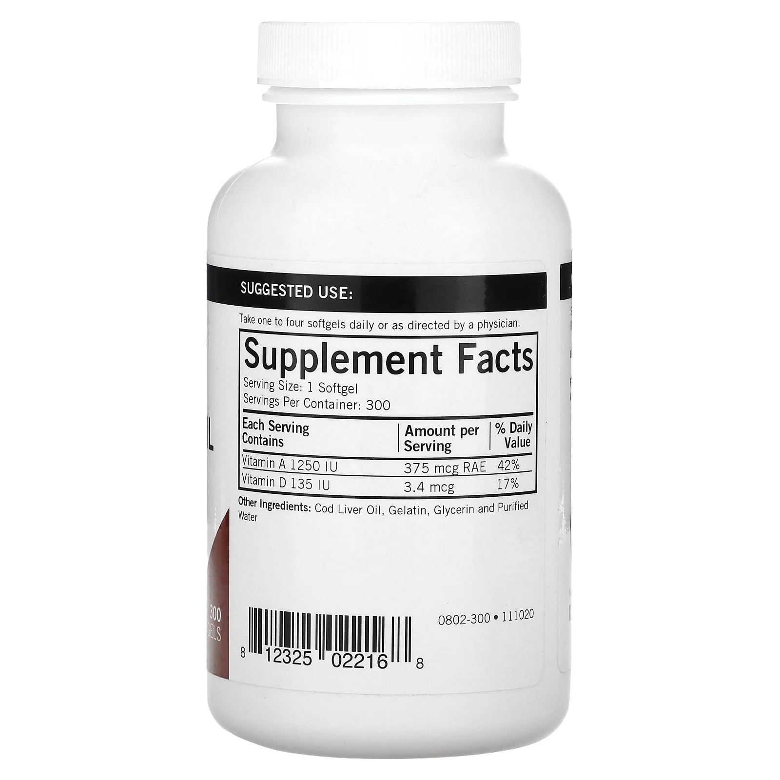 Kirkman Labs, жир печени трески, 400 мг, 300 капсул