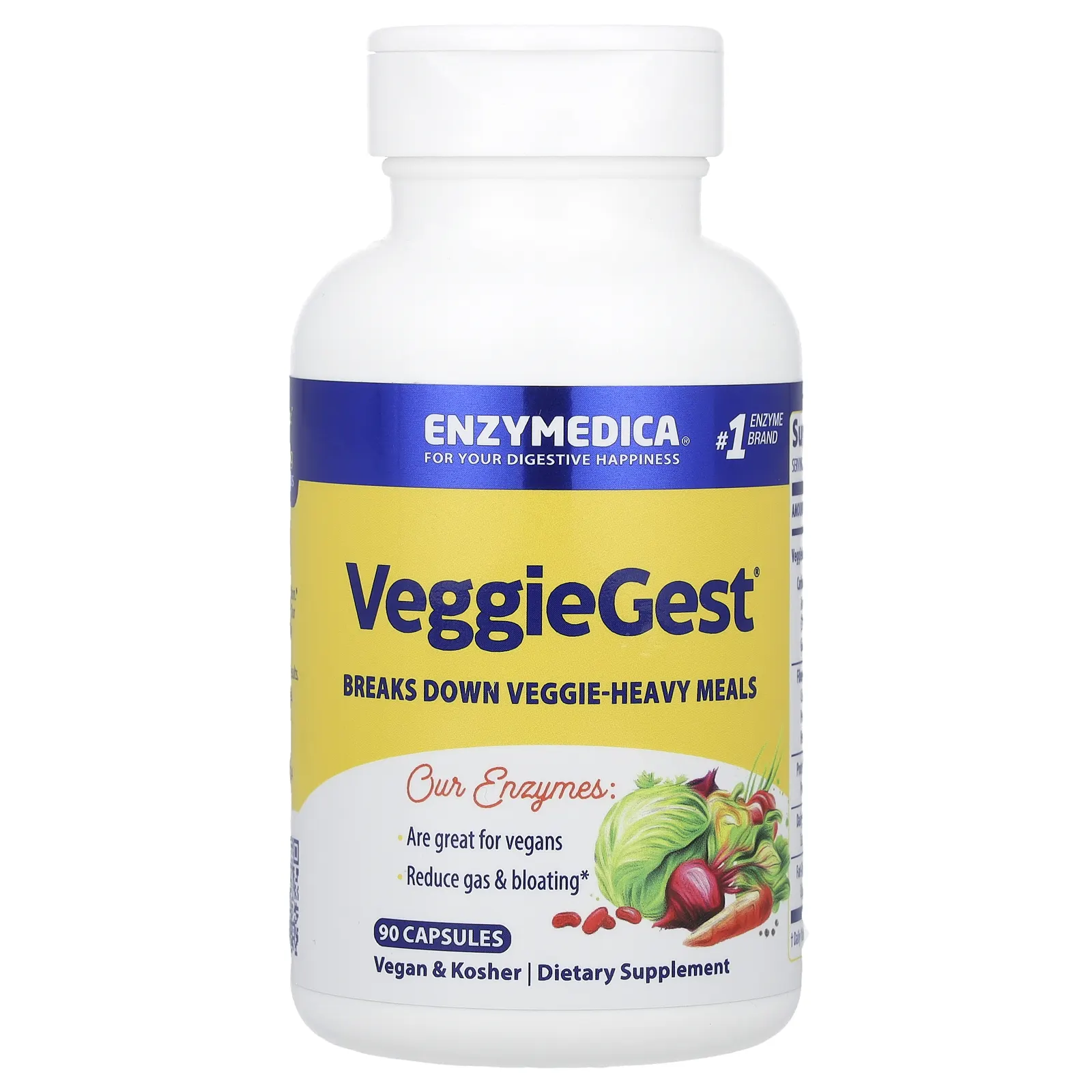 Enzymedica, VeggieGest, 90 капсул