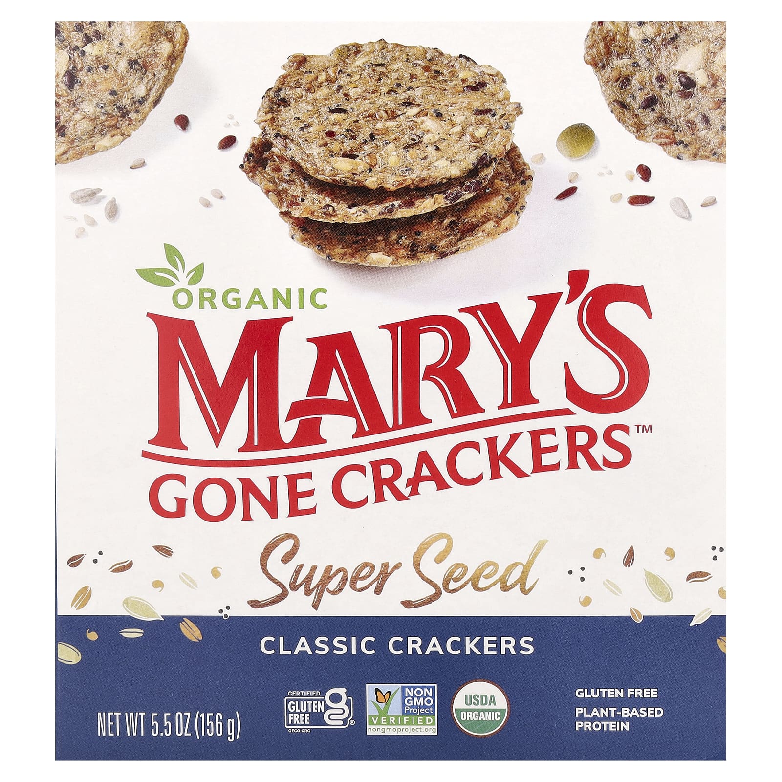 Mary's Gone Crackers, Super Seed, зерновые крекеры, классический вкус, 156 г (5,5 унции)