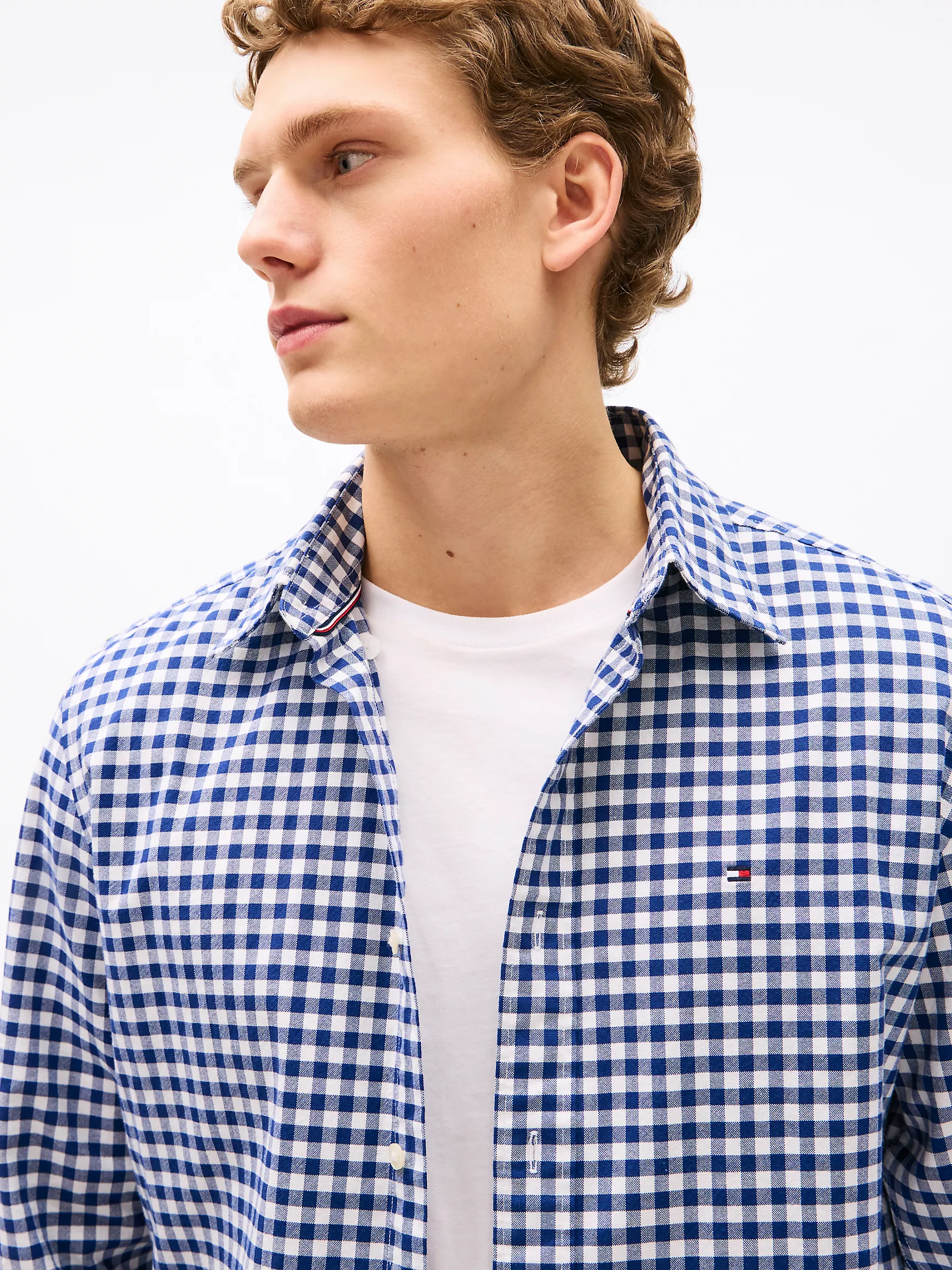 Мужская рубашка Tommy Hilfiger, Стандартная рубашка из оксфорда в клетку гингем