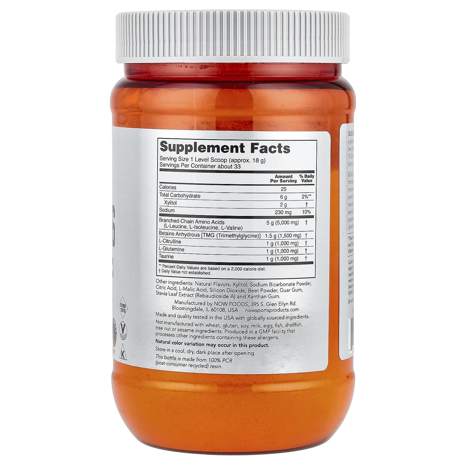 NOW Foods, Sports, BCAA Big 6, арбуз, 600 г (21,16 унции)