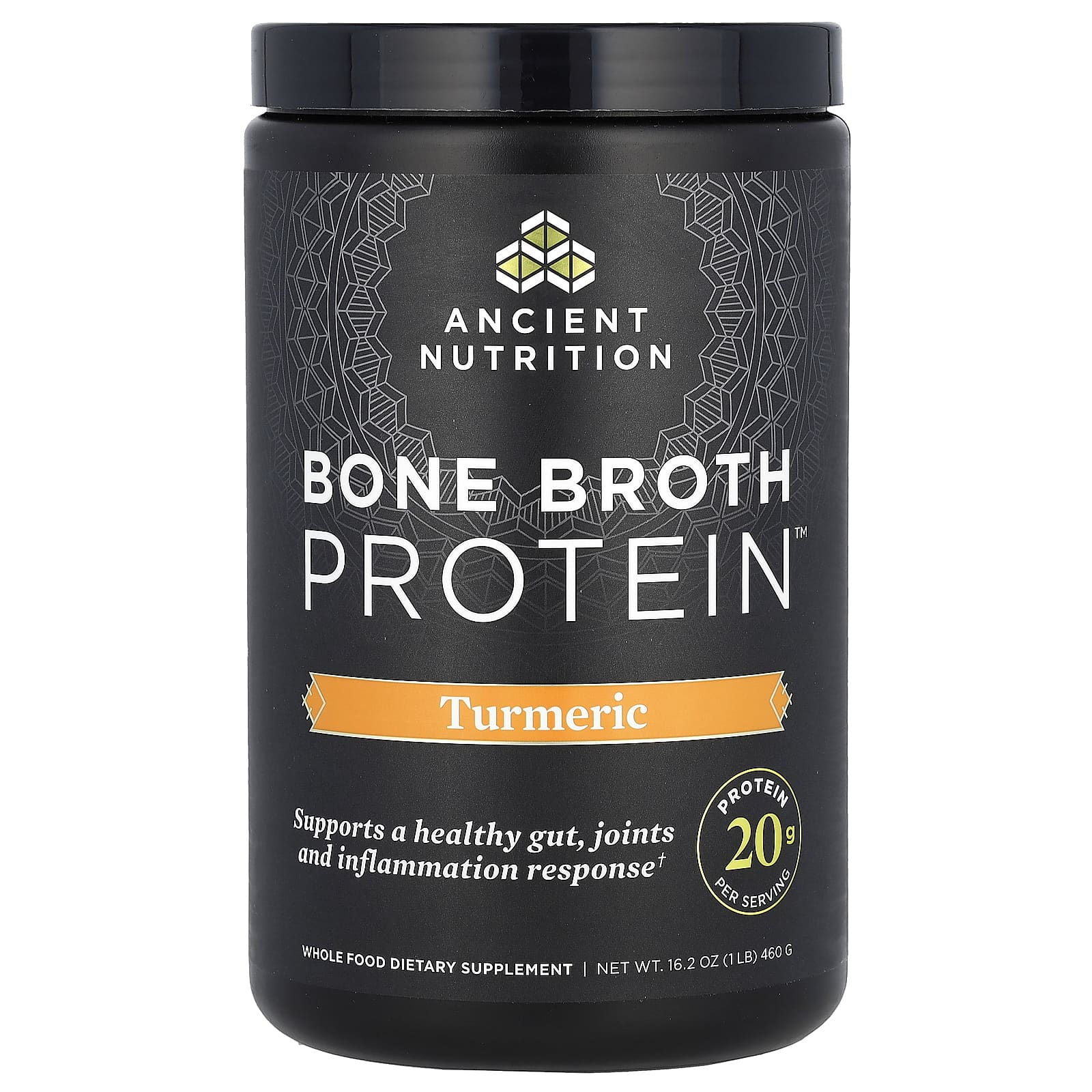 Ancient Nutrition, Bone Broth Protein, куркума, 460 г (1 фунт)