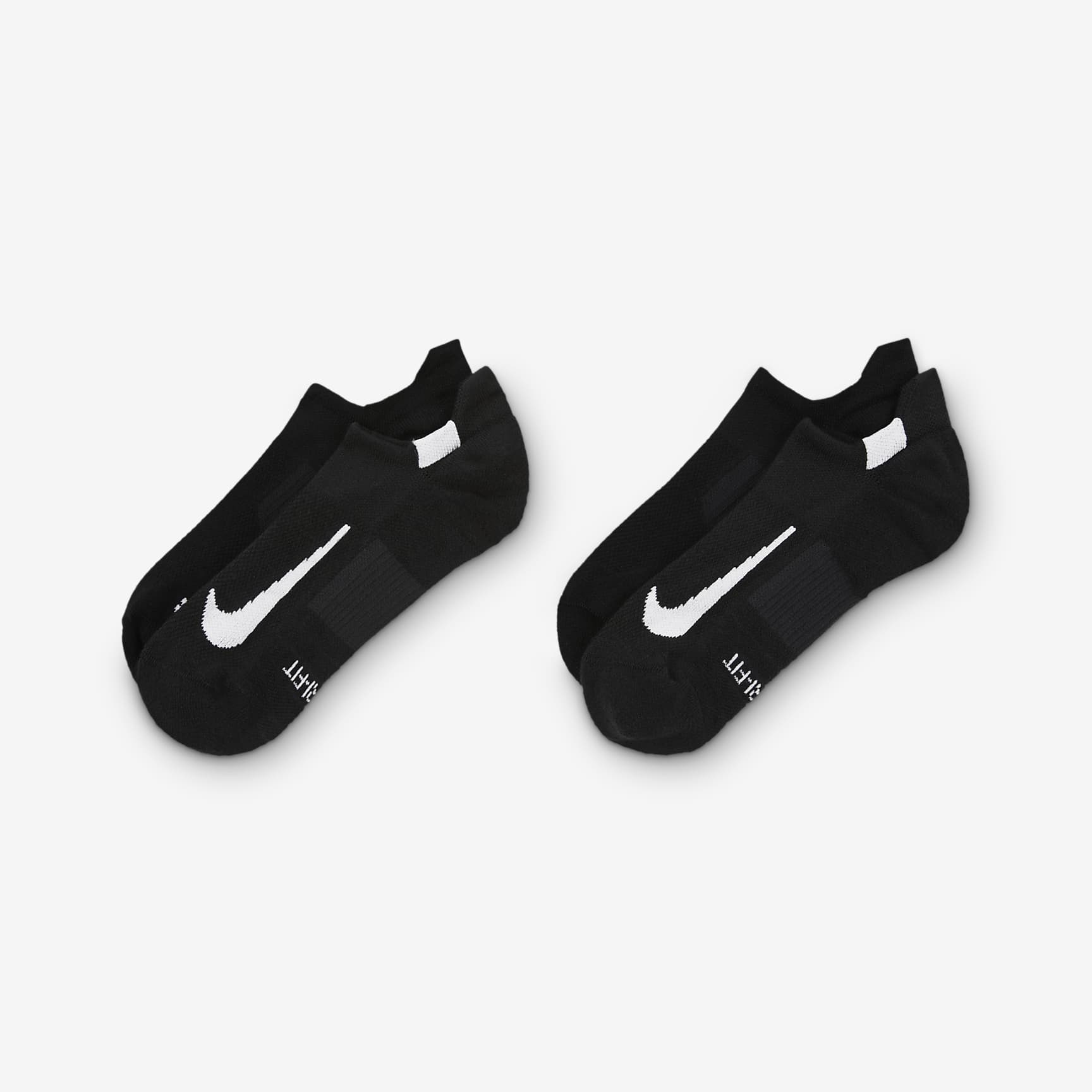Nike Multiplier Running No-Show Socks (2 Pairs)