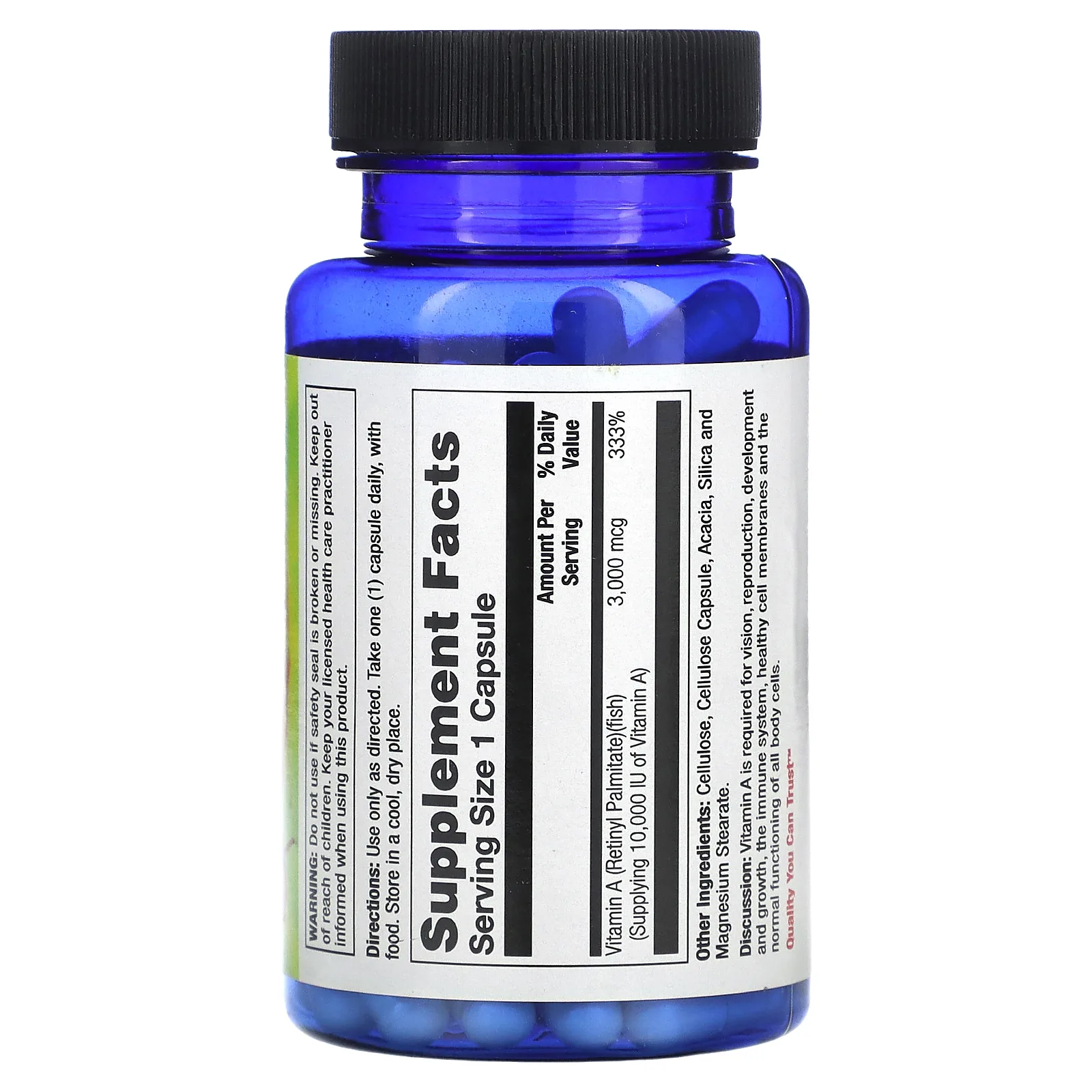 Nature's Life, Витамин A, 3000 мкг (10 000 МЕ), 100 капсул
