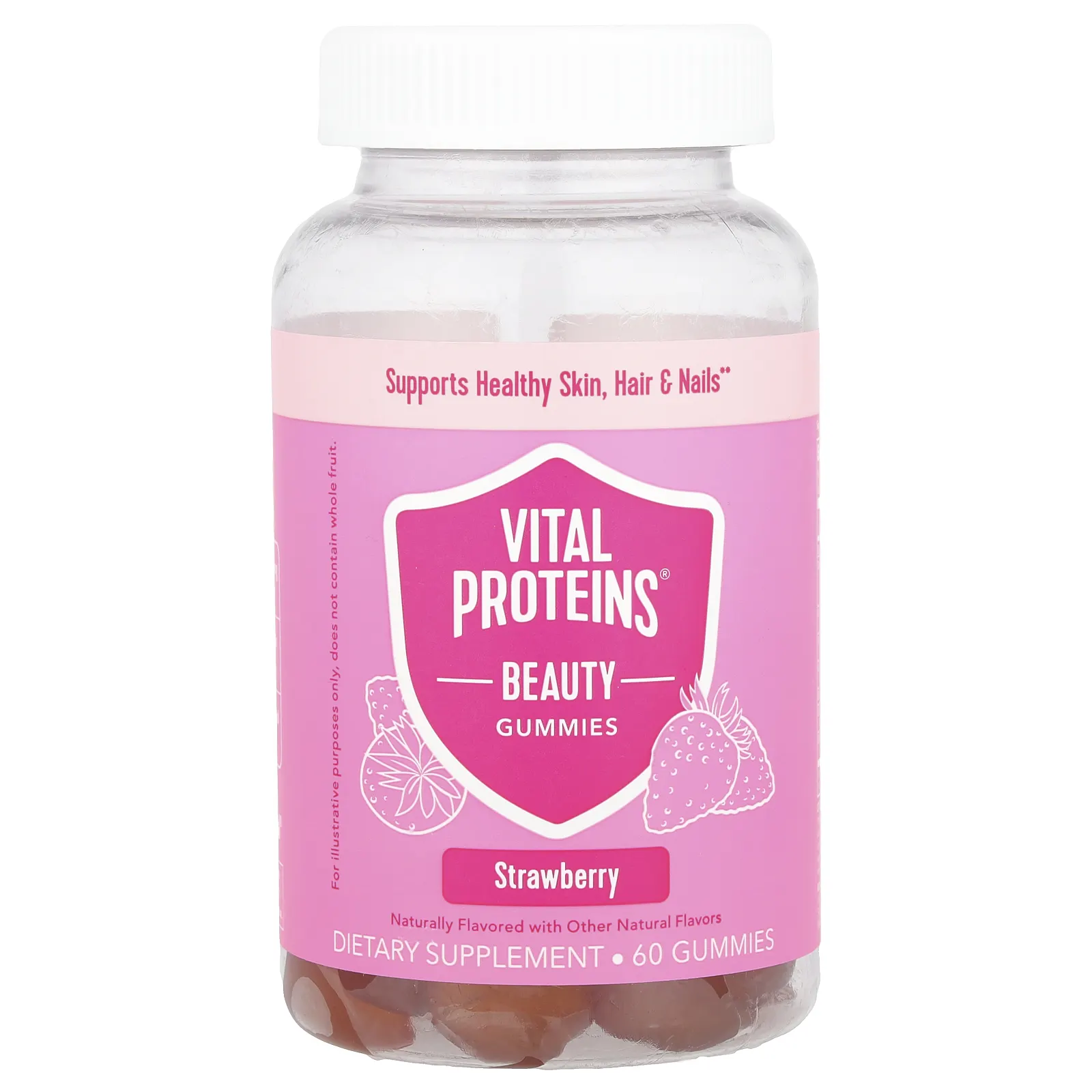 Vital Proteins, Beauty Gummies, клубника, 60 жевательных таблеток