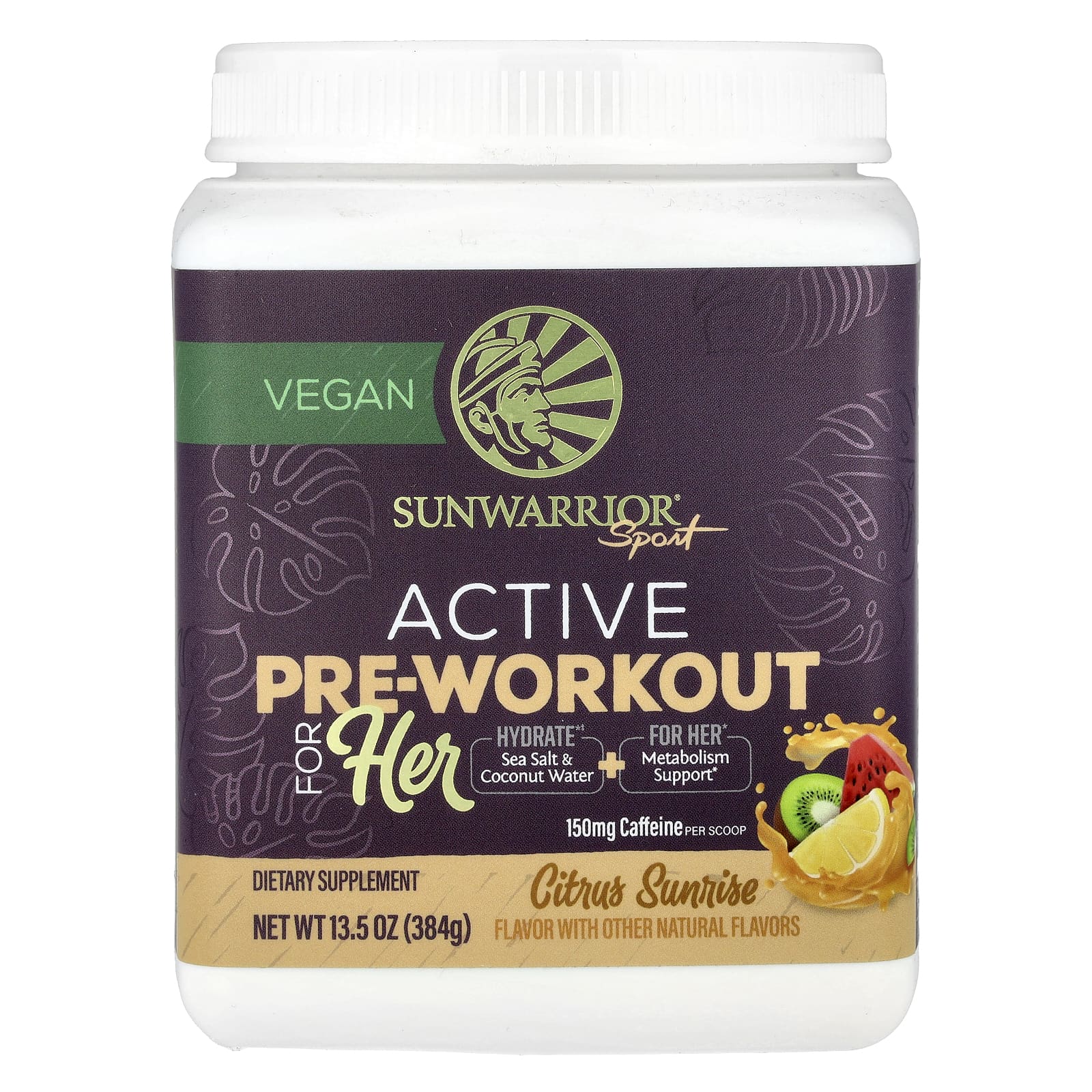 Sunwarrior, Sport, Active Pre-Workout For Her, Citrus Sunrise, 384 г (13,5 унции)