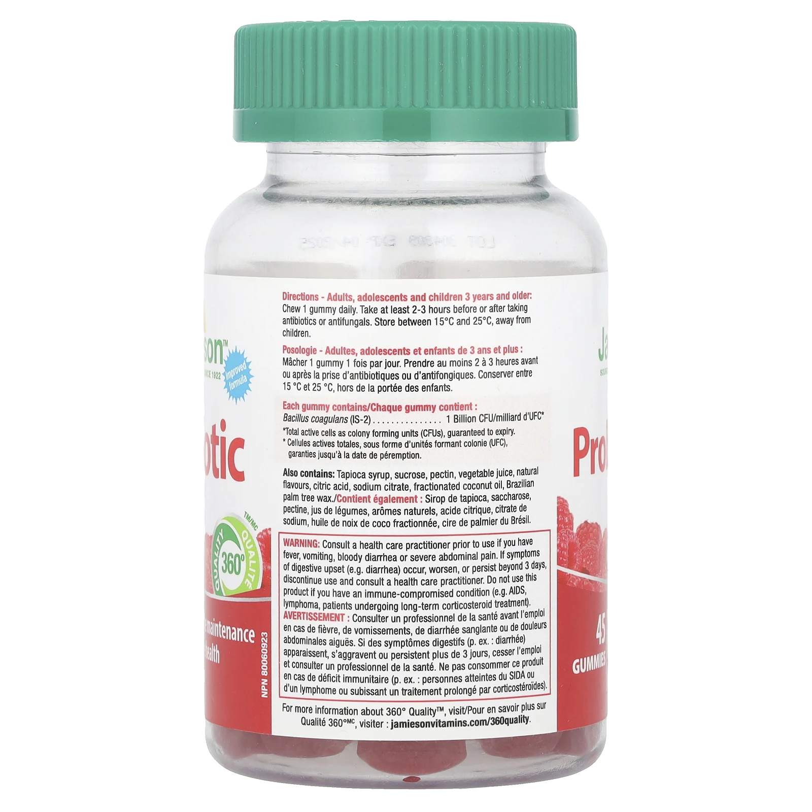 Jamieson Vitamins, Жевательные мармеладки с пробиотиками, со вкусом ягод, 45 жевательных таблеток